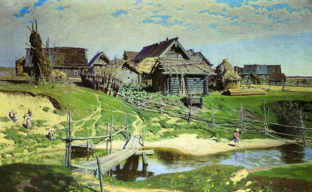 Wikioo.org - The Encyclopedia of Fine Arts - Painting, Artwork by Vasily Dmitrievich Polenov - Russian Village