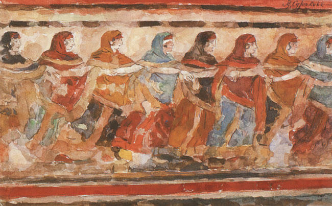 Wikioo.org - The Encyclopedia of Fine Arts - Painting, Artwork by Vasili Ivanovich Surikov - Dancing girls