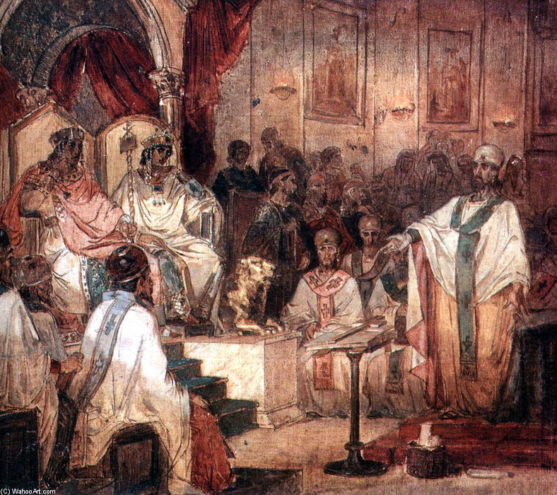 WikiOO.org - Enciklopedija dailės - Tapyba, meno kuriniai Vasili Ivanovich Surikov - Fourth Ecumenical Council of Chalcedon