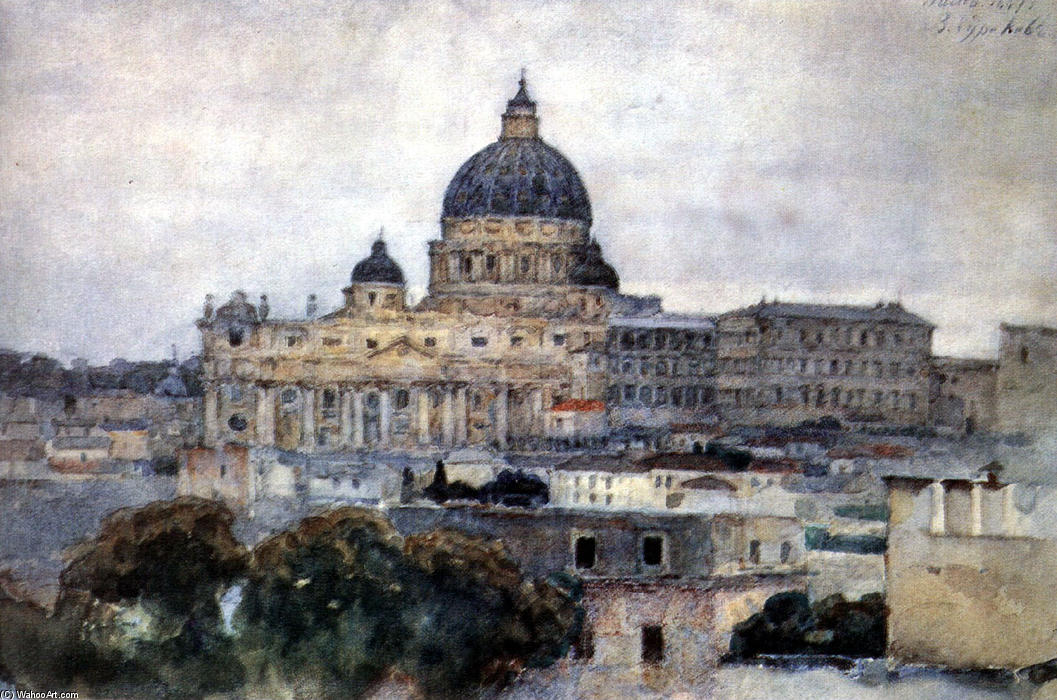 Wikioo.org - The Encyclopedia of Fine Arts - Painting, Artwork by Vasili Ivanovich Surikov - Saint Peter's Cathedral in Rome