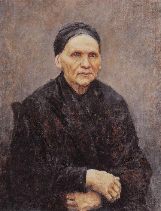 Wikioo.org - The Encyclopedia of Fine Arts - Painting, Artwork by Vasili Ivanovich Surikov - Portrait of P. F. Surikova (Artist's Mother)