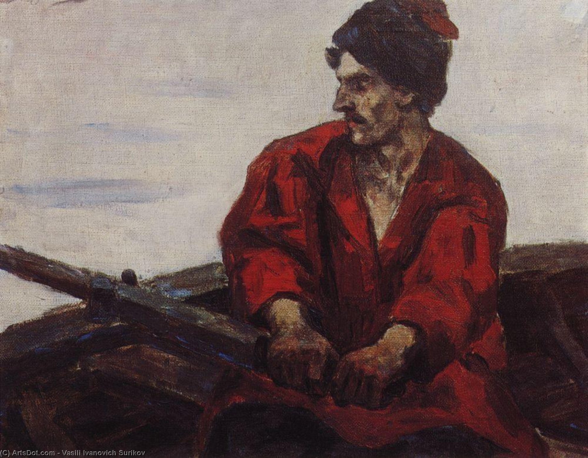 Wikioo.org - The Encyclopedia of Fine Arts - Painting, Artwork by Vasili Ivanovich Surikov - Boatsman
