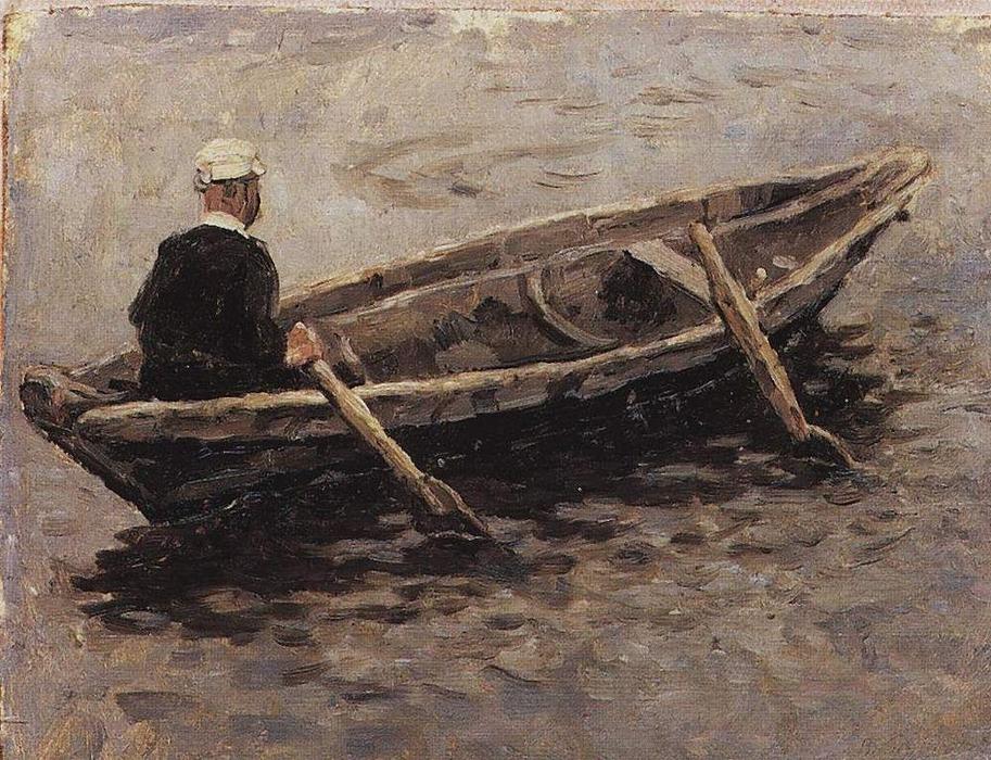 Wikioo.org - The Encyclopedia of Fine Arts - Painting, Artwork by Vasili Ivanovich Surikov - On boat (Study to ''The Conquest of Siberia by Yermak'')