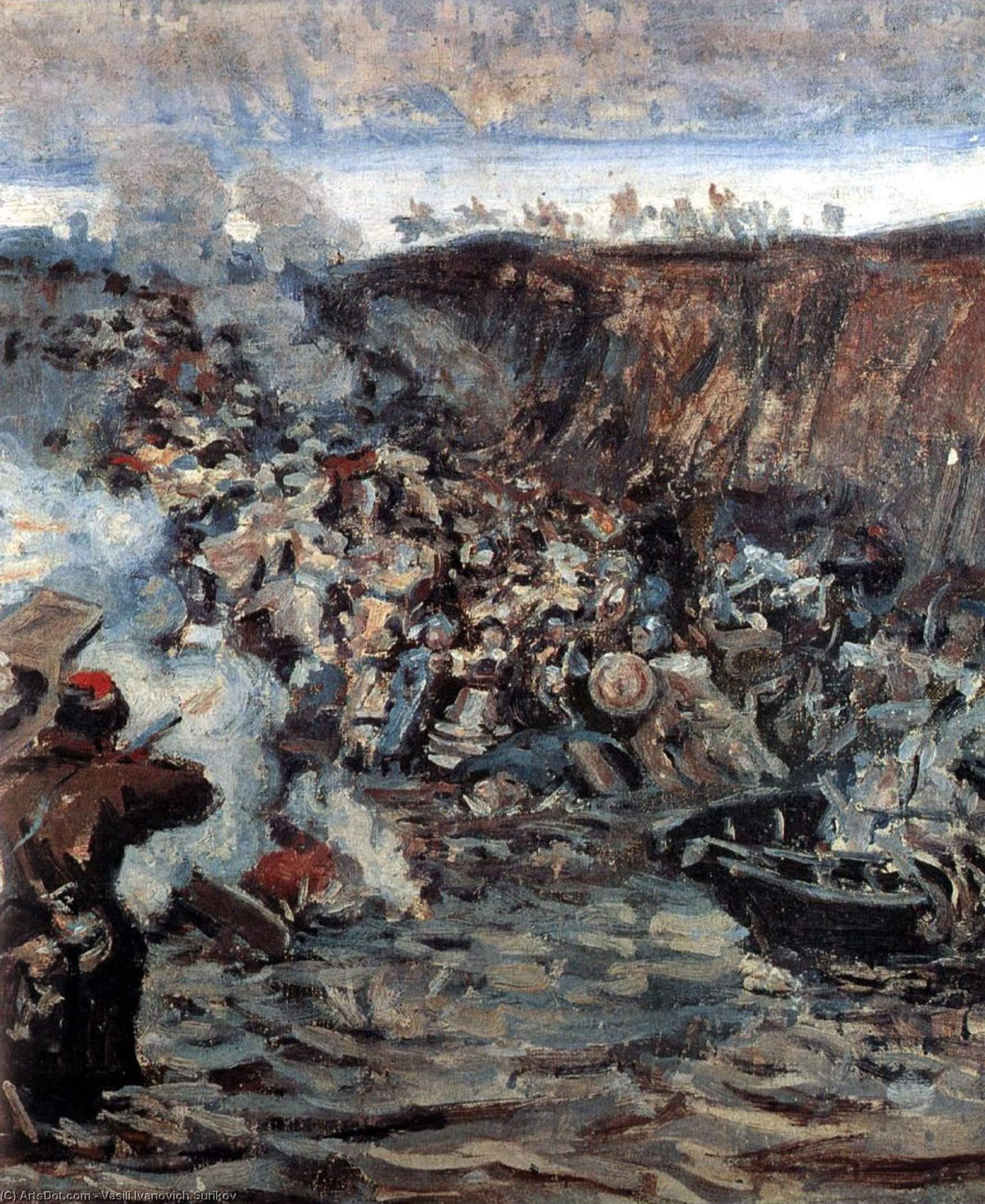 Wikioo.org - The Encyclopedia of Fine Arts - Painting, Artwork by Vasili Ivanovich Surikov - 'Study to ''The Conquest of Siberia by Yermak'''