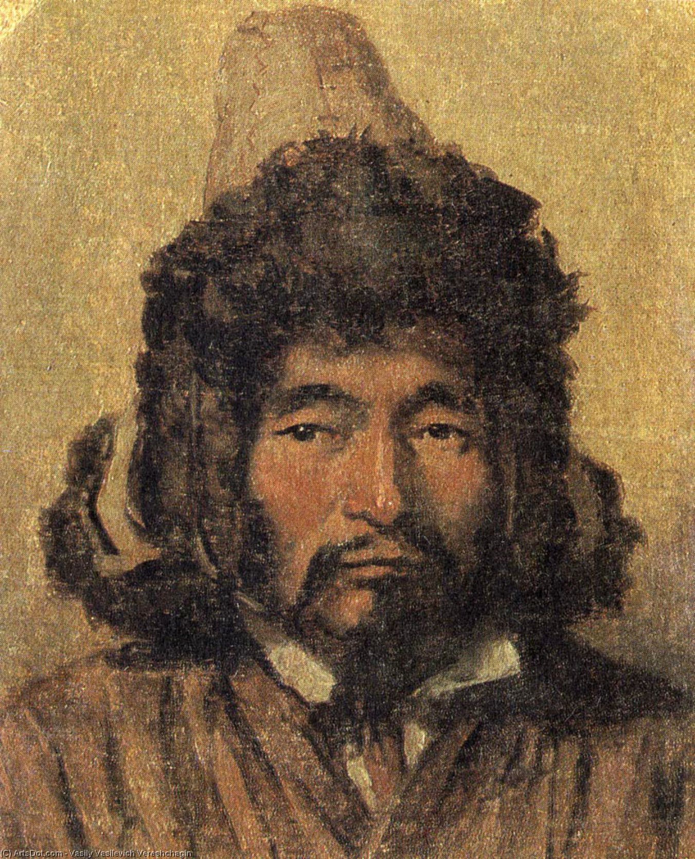 Wikioo.org - The Encyclopedia of Fine Arts - Painting, Artwork by Vasily Vasilevich Vereshchagin - Kazakh with fur hat