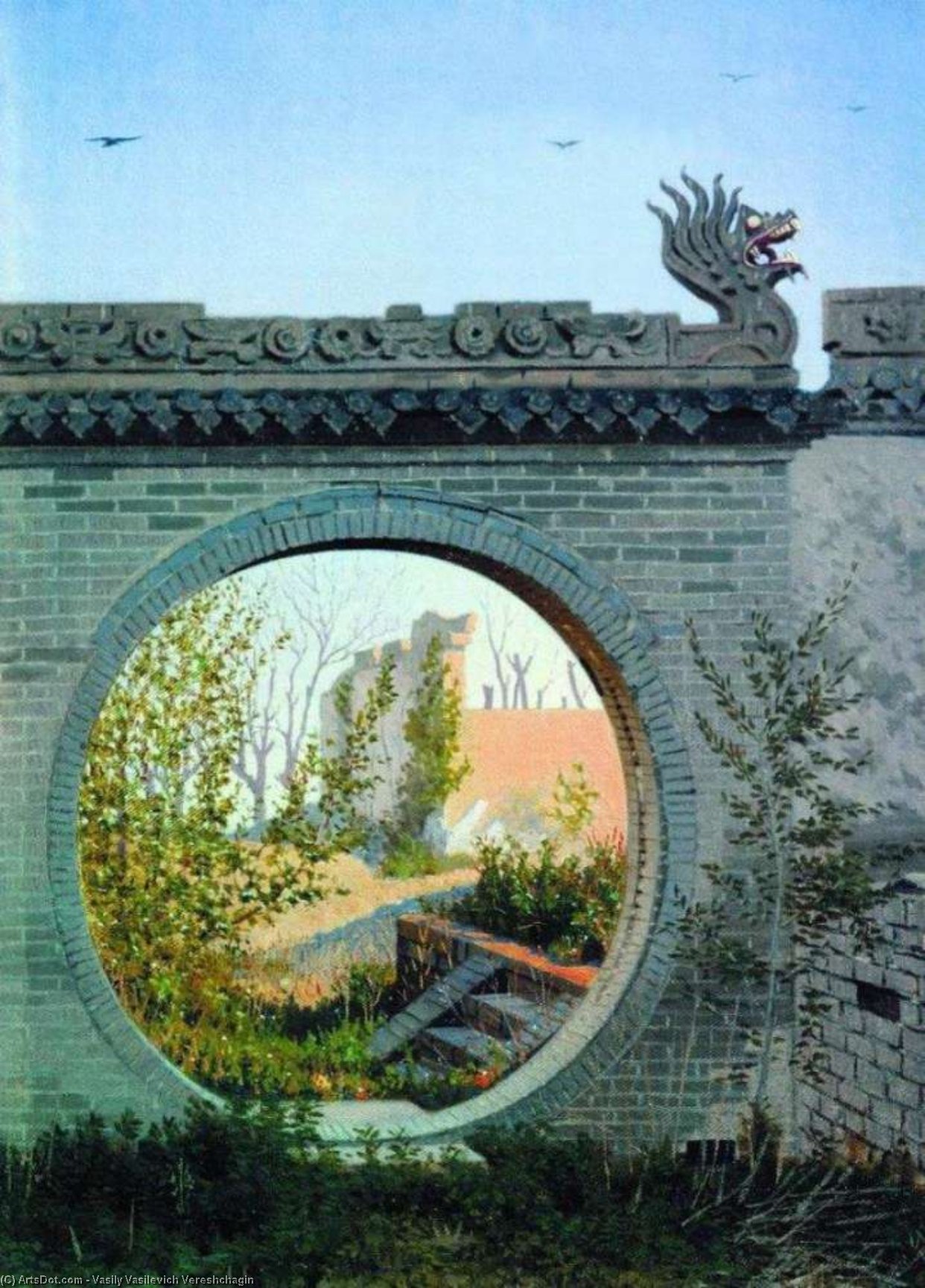 Wikioo.org - สารานุกรมวิจิตรศิลป์ - จิตรกรรม Vasily Vasilevich Vereshchagin - A Garden gate in Chuguchak