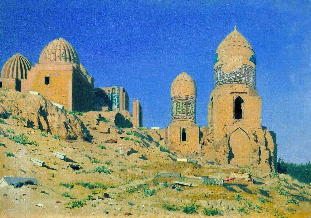 Wikioo.org – La Enciclopedia de las Bellas Artes - Pintura, Obras de arte de Vasily Vasilevich Vereshchagin - Mausoleo de Shah-i-Zinda en Samarkand