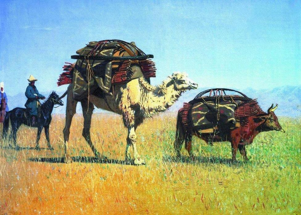 Wikioo.org - The Encyclopedia of Fine Arts - Painting, Artwork by Vasily Vasilevich Vereshchagin - Migrations Kirghiz