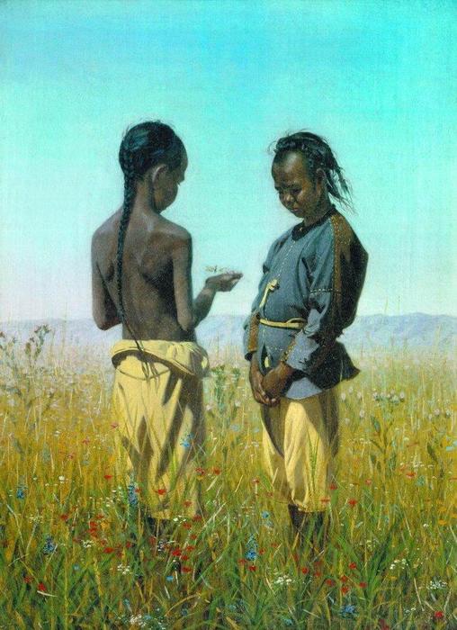 Wikioo.org – L'Enciclopedia delle Belle Arti - Pittura, Opere di Vasily Vasilevich Vereshchagin - I bambini della tribù Solonov
