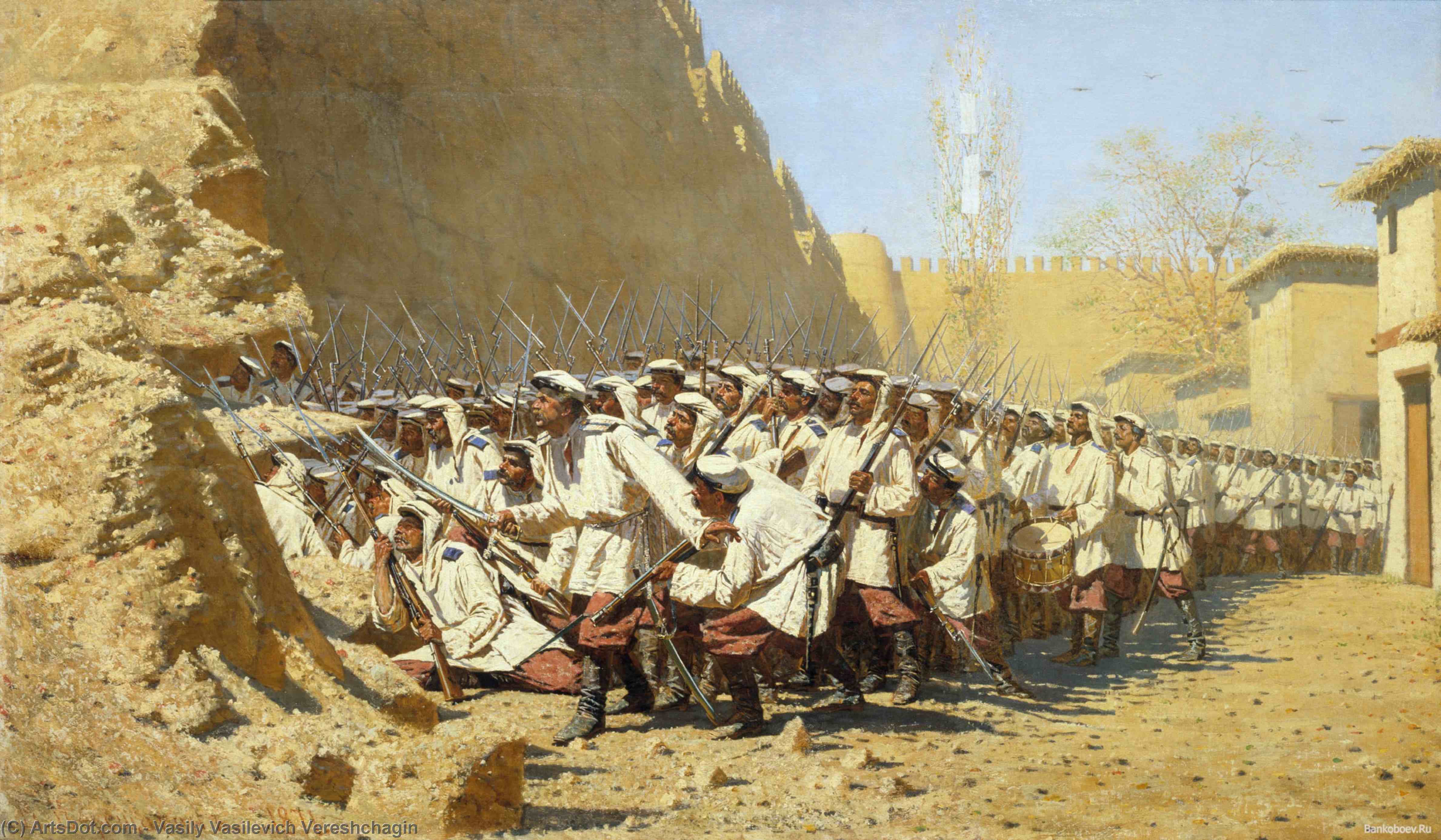 Wikioo.org - The Encyclopedia of Fine Arts - Painting, Artwork by Vasily Vasilevich Vereshchagin - At the Fortress Walls. Let them Enter