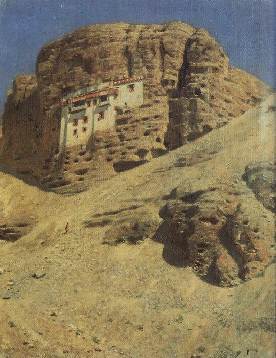 Wikioo.org - The Encyclopedia of Fine Arts - Painting, Artwork by Vasily Vasilevich Vereshchagin - Monastery in a Rock. Ladakh