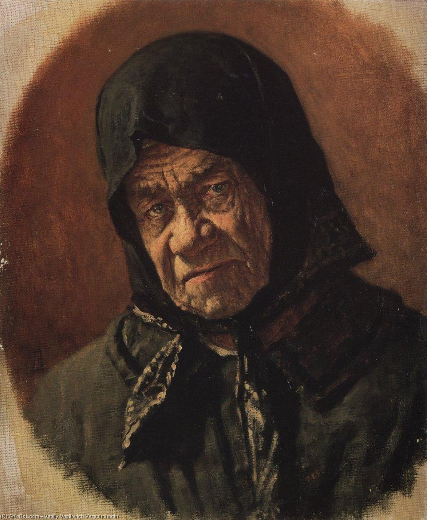 WikiOO.org - Encyclopedia of Fine Arts - Maalaus, taideteos Vasily Vasilevich Vereshchagin - Beggar, Ninety Six Years Old