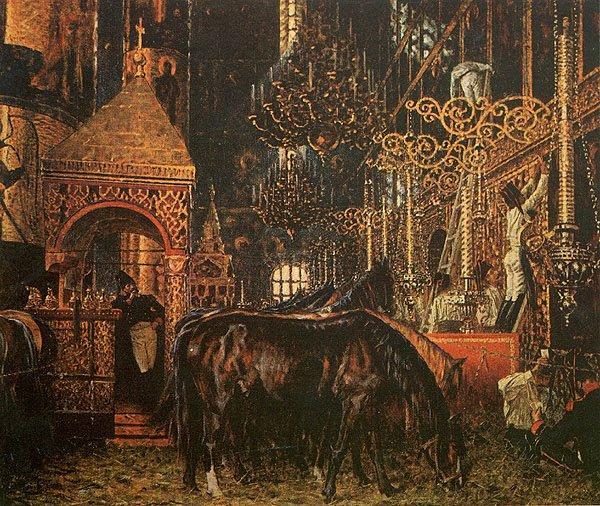 Wikioo.org - The Encyclopedia of Fine Arts - Painting, Artwork by Vasily Vasilevich Vereshchagin - At the Assumption Cathedral