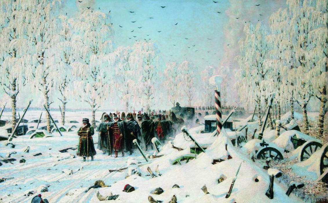 Wikioo.org - The Encyclopedia of Fine Arts - Painting, Artwork by Vasily Vasilevich Vereshchagin - On the road. Retreat and escape ...