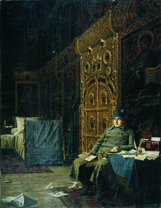 WikiOO.org - Encyclopedia of Fine Arts - Maalaus, taideteos Vasily Vasilevich Vereshchagin - On the Way. Bad News From France