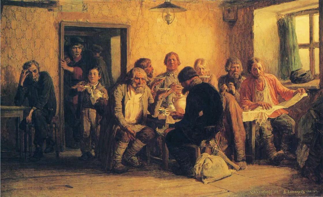 Wikioo.org - The Encyclopedia of Fine Arts - Painting, Artwork by Victor Vasnetsov - Tea drinking in a Tavern