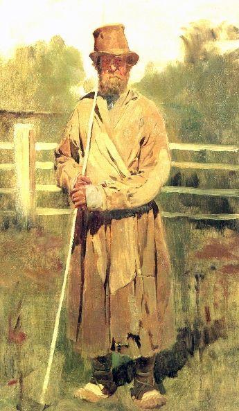 Wikioo.org - The Encyclopedia of Fine Arts - Painting, Artwork by Victor Vasnetsov - The farmer with a sixth (study)