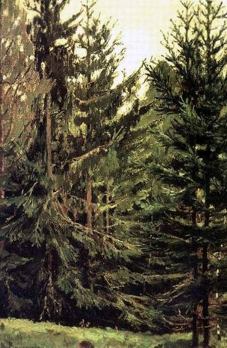 Wikioo.org – La Enciclopedia de las Bellas Artes - Pintura, Obras de arte de Victor Vasnetsov - borde de la Picea bosque