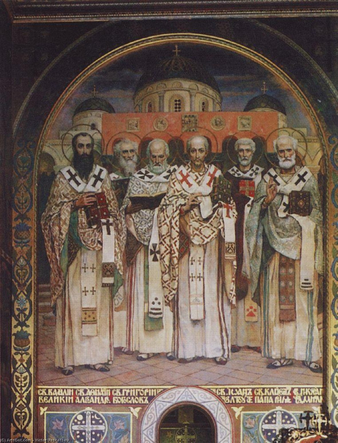 WikiOO.org – 美術百科全書 - 繪畫，作品 Victor Vasnetsov - 大教堂 圣人  的  的  普及  教会