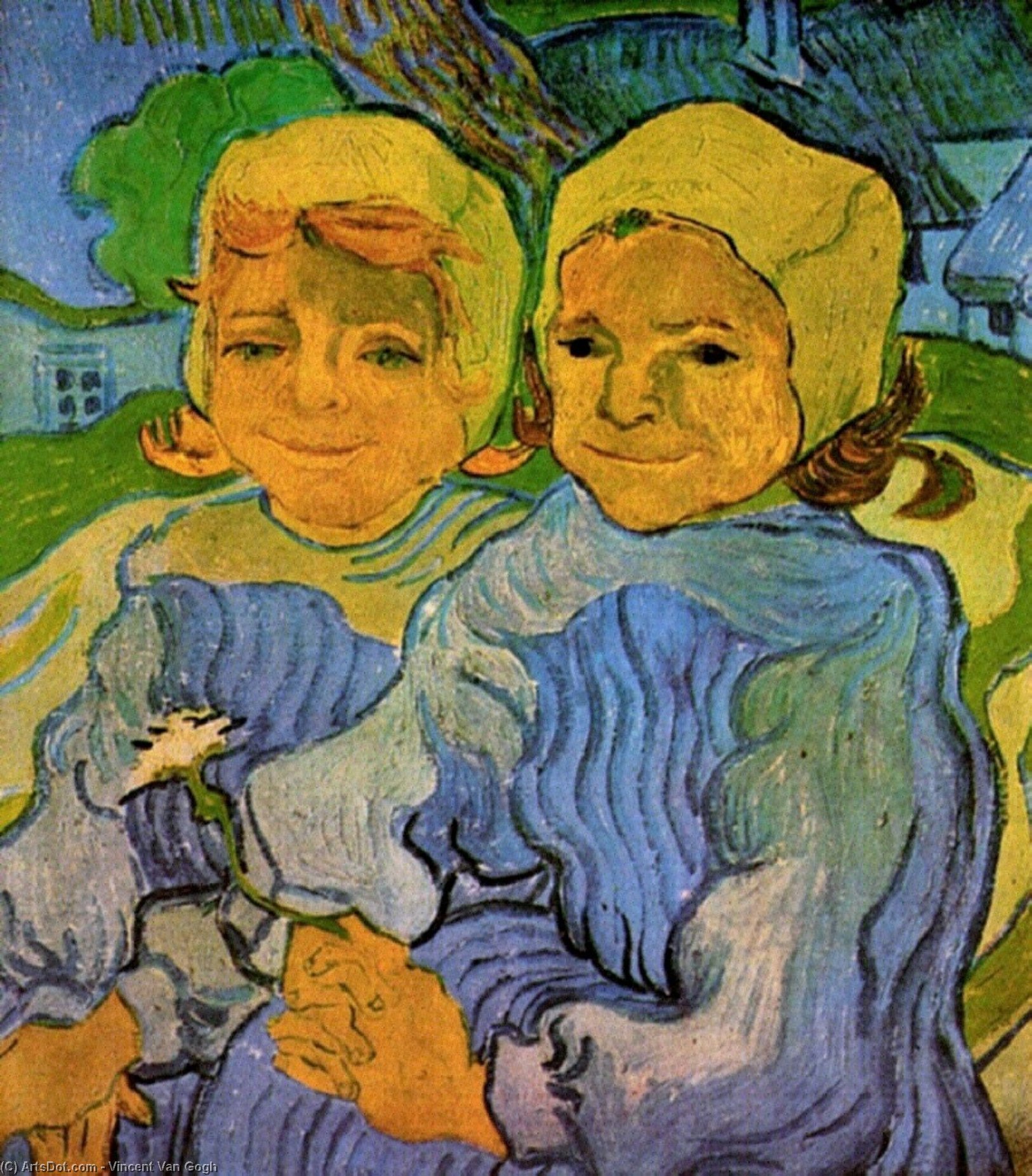 Wikioo.org - The Encyclopedia of Fine Arts - Painting, Artwork by Vincent Van Gogh - Two Little Girls