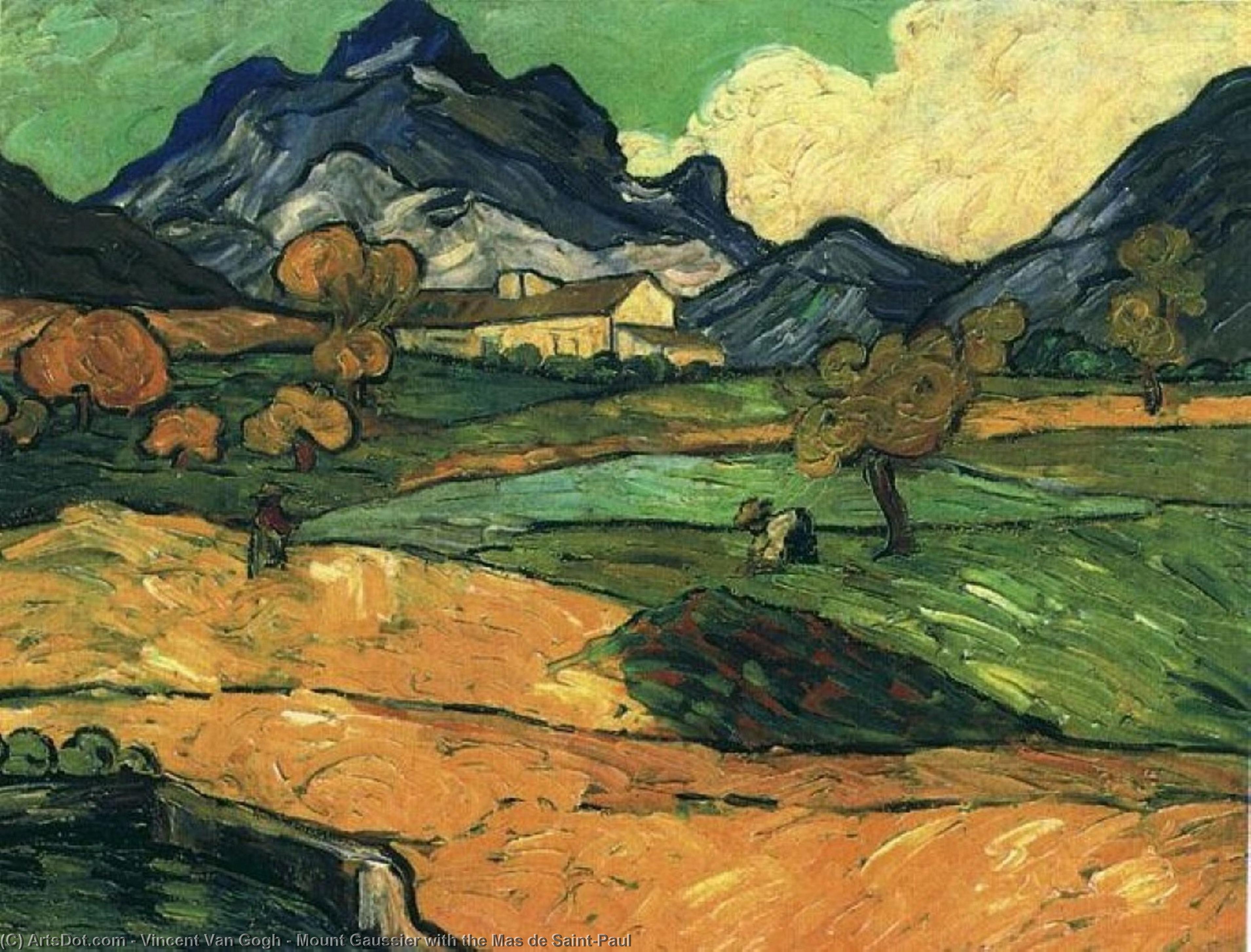 Wikioo.org - Encyklopedia Sztuk Pięknych - Malarstwo, Grafika Vincent Van Gogh - Mount Gaussier with the Mas de Saint-Paul
