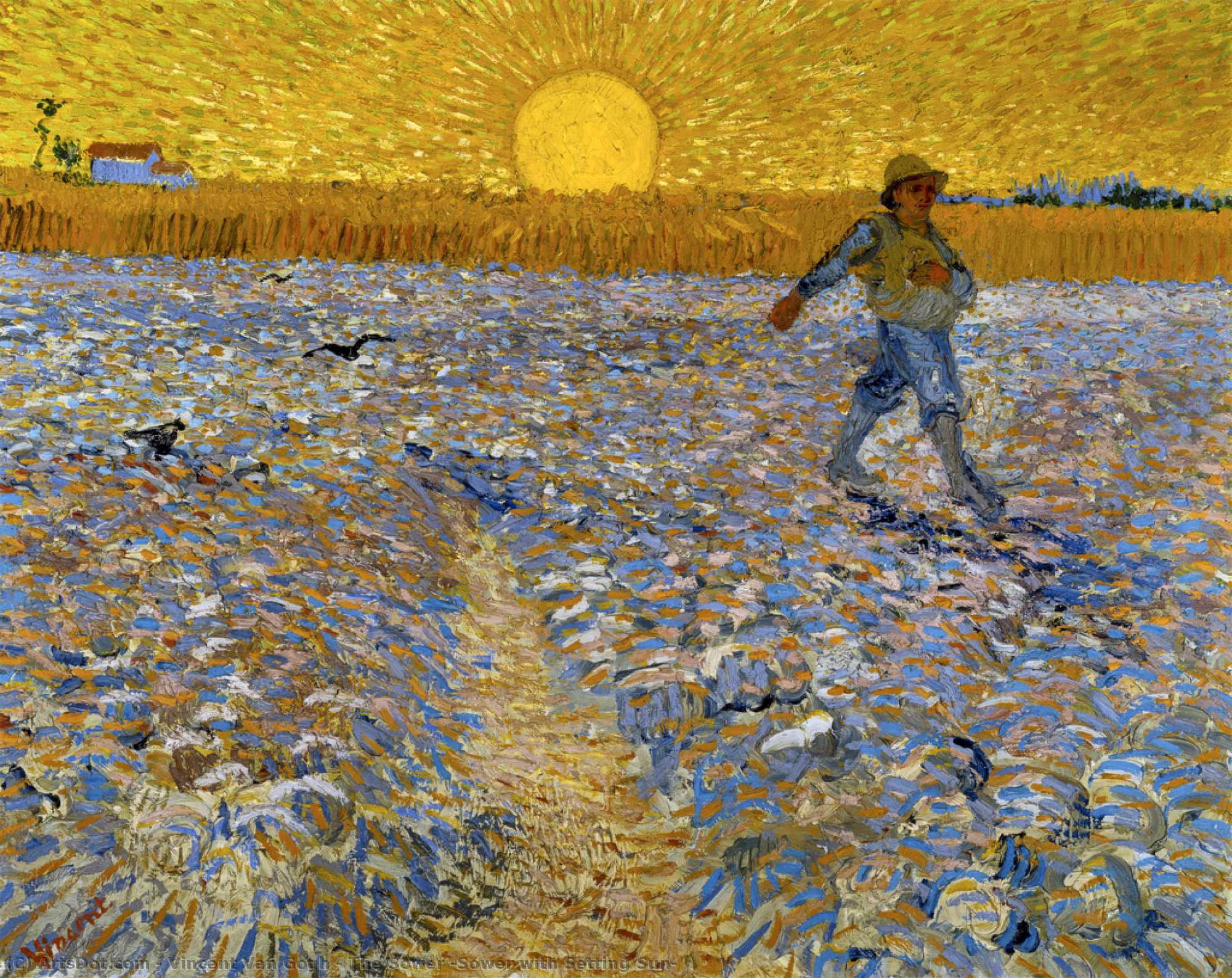 Wikioo.org - The Encyclopedia of Fine Arts - Painting, Artwork by Vincent Van Gogh - The Sower (Sower with Setting Sun)