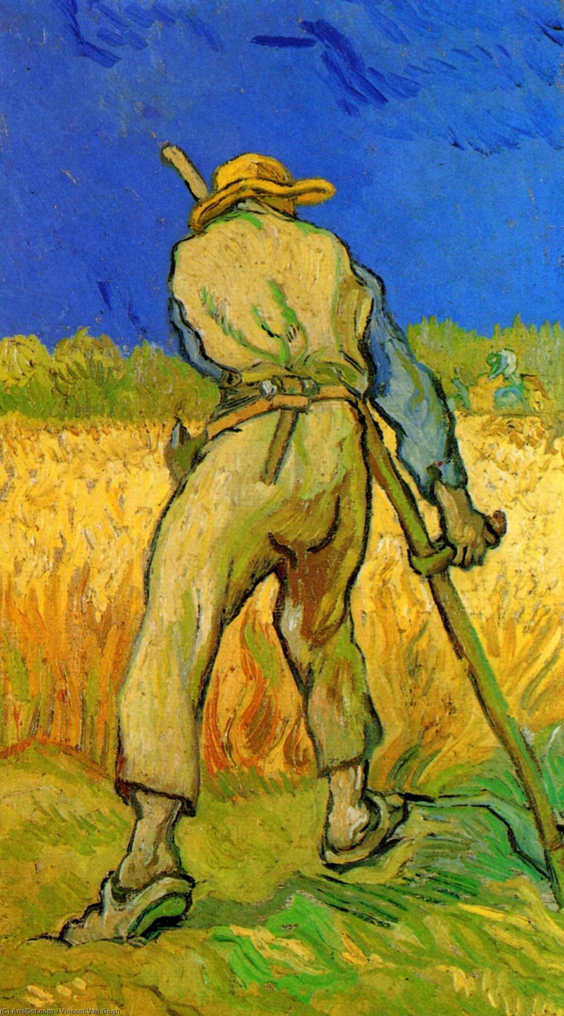 Wikioo.org – La Enciclopedia de las Bellas Artes - Pintura, Obras de arte de Vincent Van Gogh - El segador detrásde  Mijo