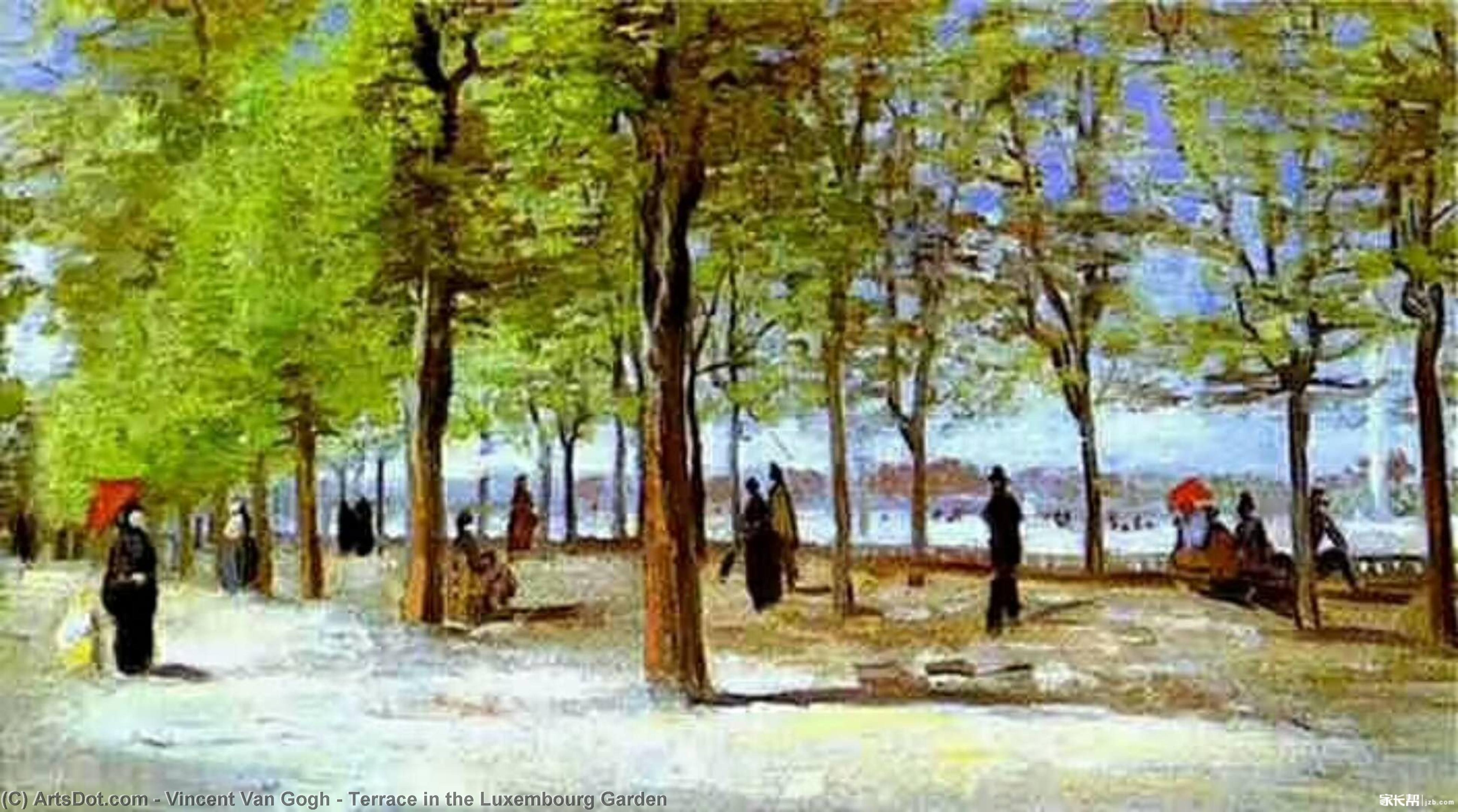 Wikioo.org - The Encyclopedia of Fine Arts - Painting, Artwork by Vincent Van Gogh - Terrace in the Luxembourg Garden