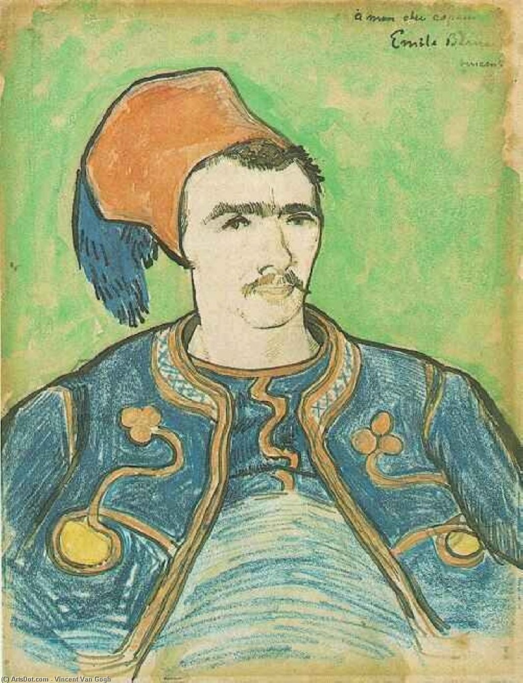 WikiOO.org - Encyclopedia of Fine Arts - Maleri, Artwork Vincent Van Gogh - The Zouave Half Length