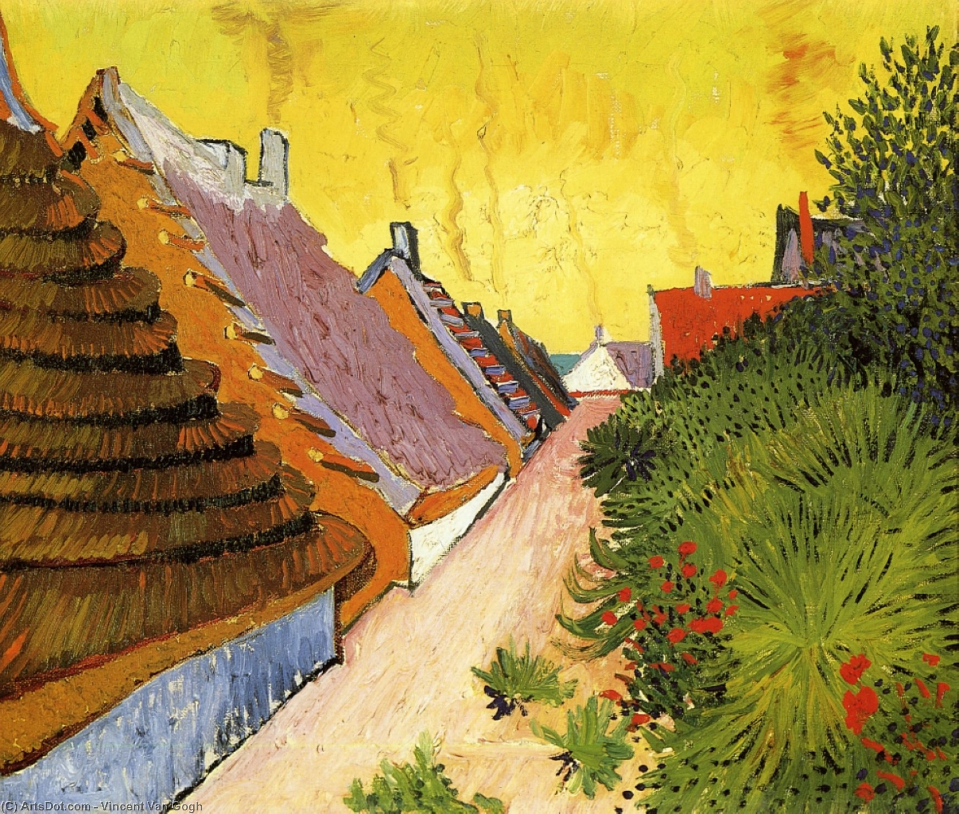 WikiOO.org - Encyclopedia of Fine Arts - Maleri, Artwork Vincent Van Gogh - Street in Saintes-Maries