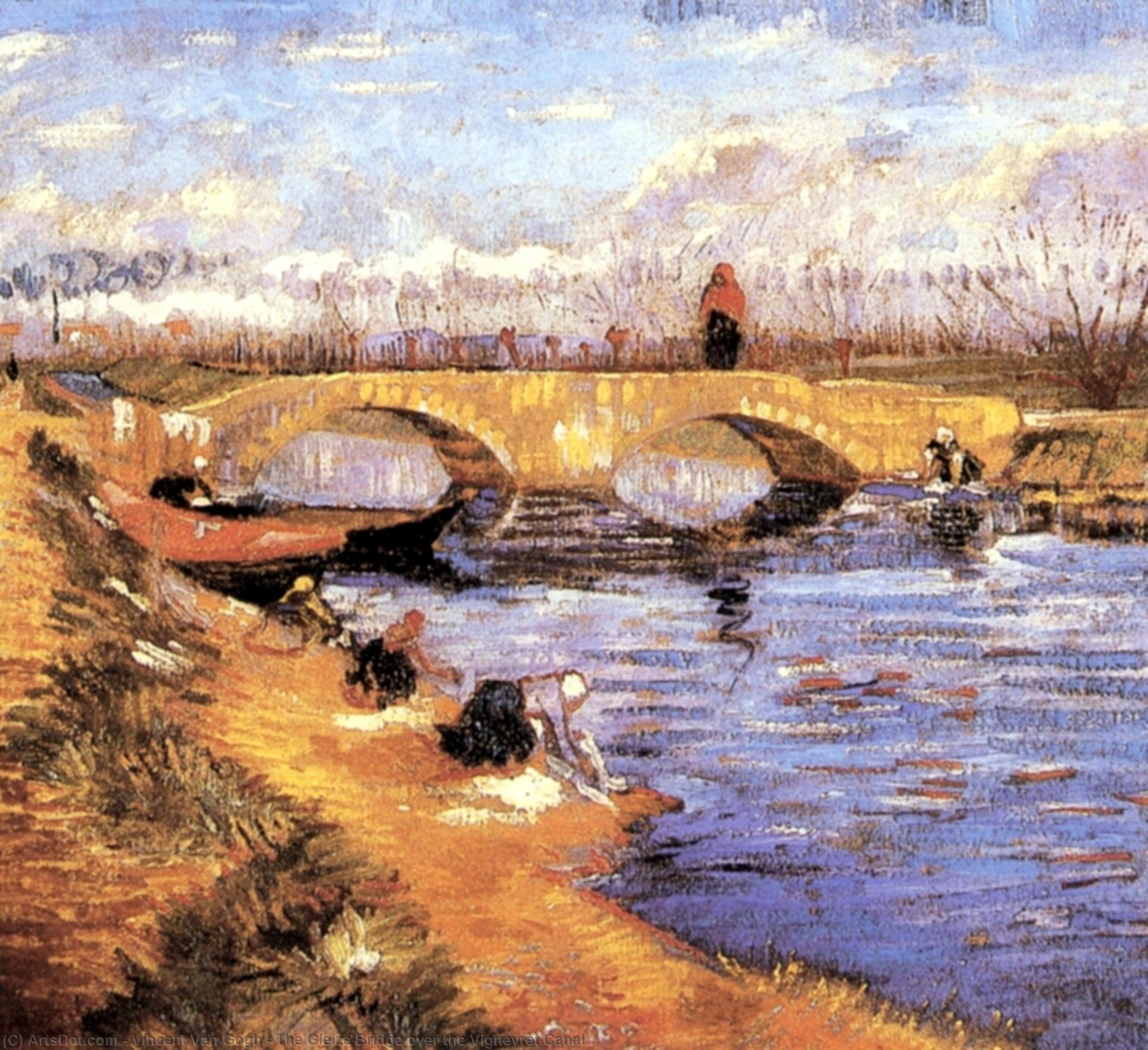 Wikioo.org - The Encyclopedia of Fine Arts - Painting, Artwork by Vincent Van Gogh - The Gleize Bridge over the Vigneyret Canal