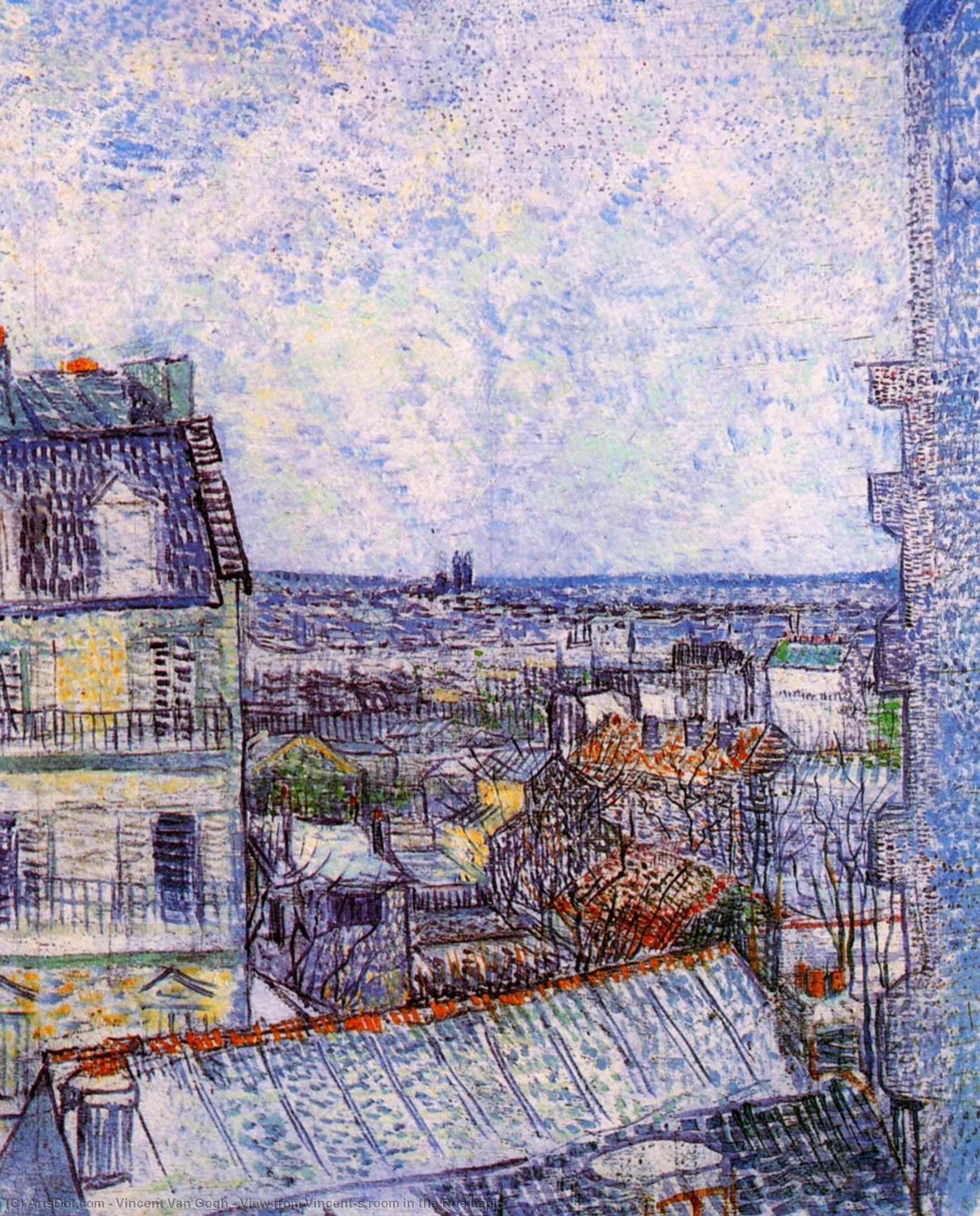 Wikioo.org – La Enciclopedia de las Bellas Artes - Pintura, Obras de arte de Vincent Van Gogh - Vista desde Vincent's habitación en la rue Lepic