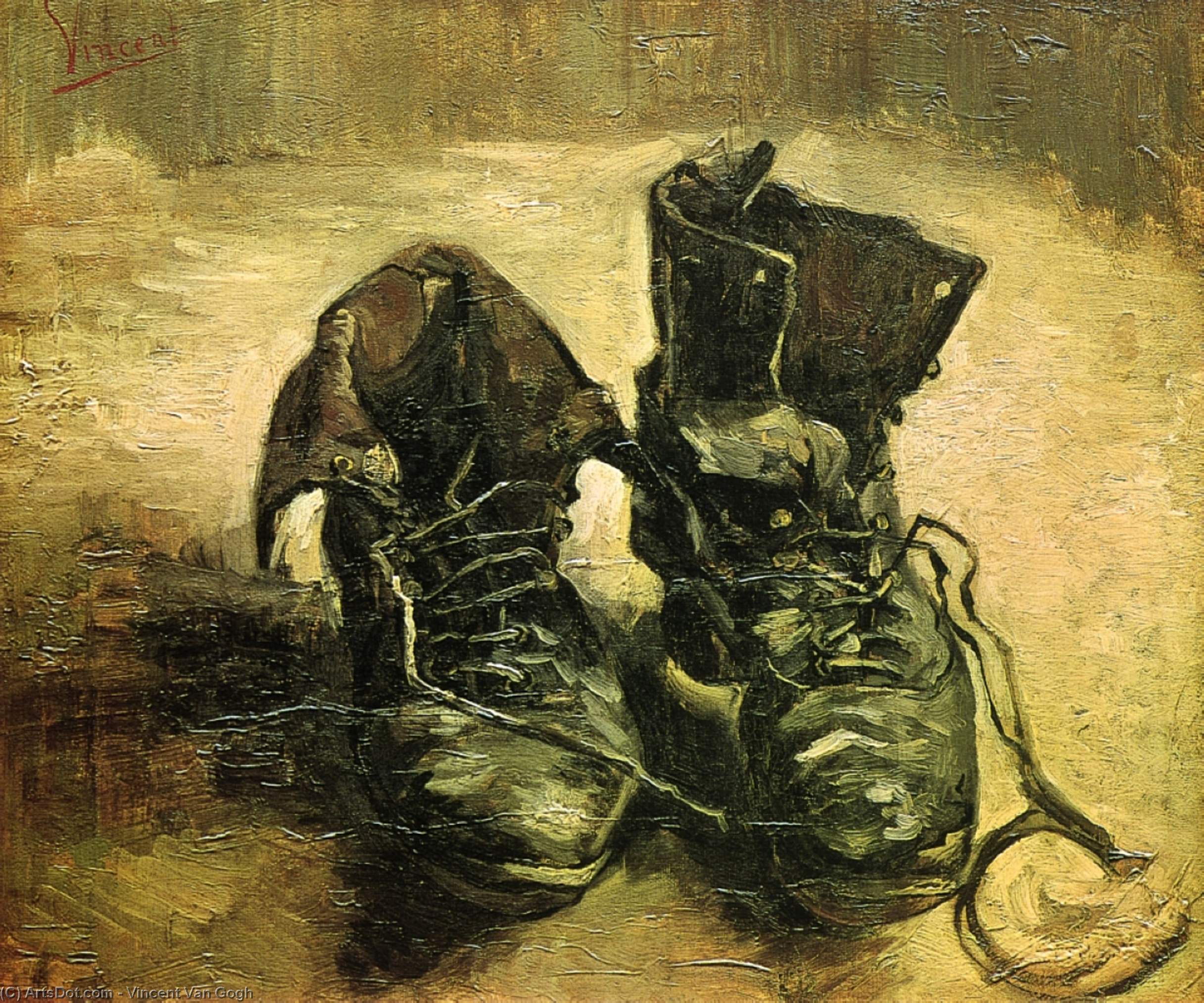 Wikioo.org – La Enciclopedia de las Bellas Artes - Pintura, Obras de arte de Vincent Van Gogh - un par todaclasede  zapatos