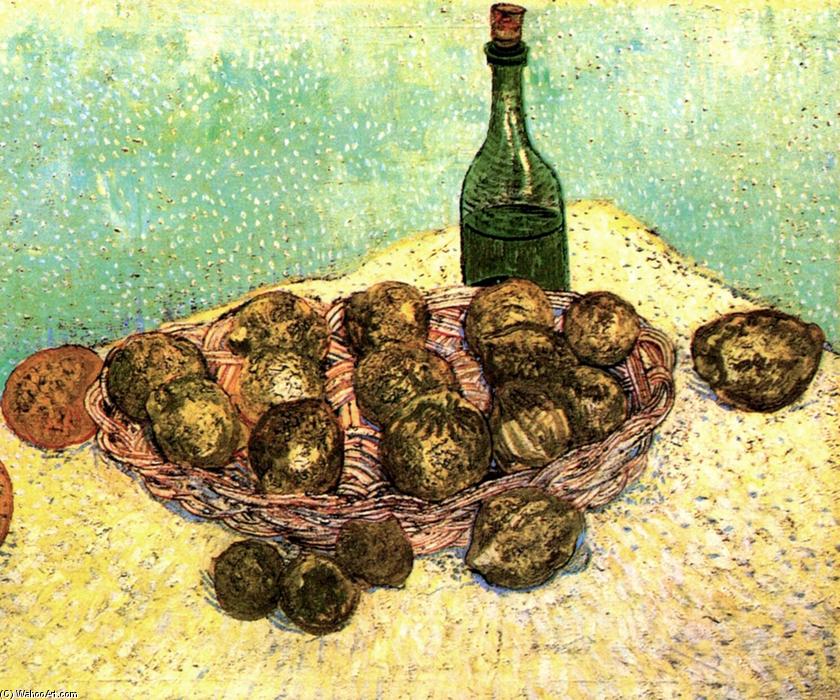 Wikioo.org - The Encyclopedia of Fine Arts - Painting, Artwork by Vincent Van Gogh - Still Life Bottle, Lemons and Oranges