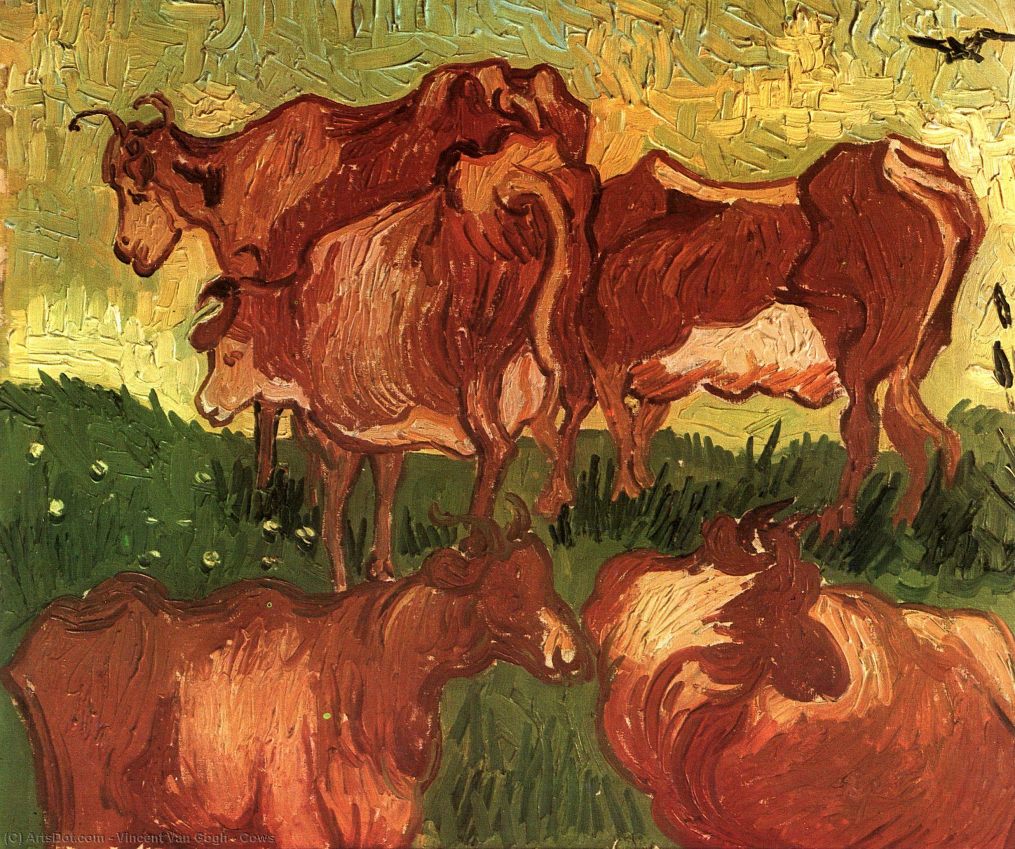 WikiOO.org - Güzel Sanatlar Ansiklopedisi - Resim, Resimler Vincent Van Gogh - Cows