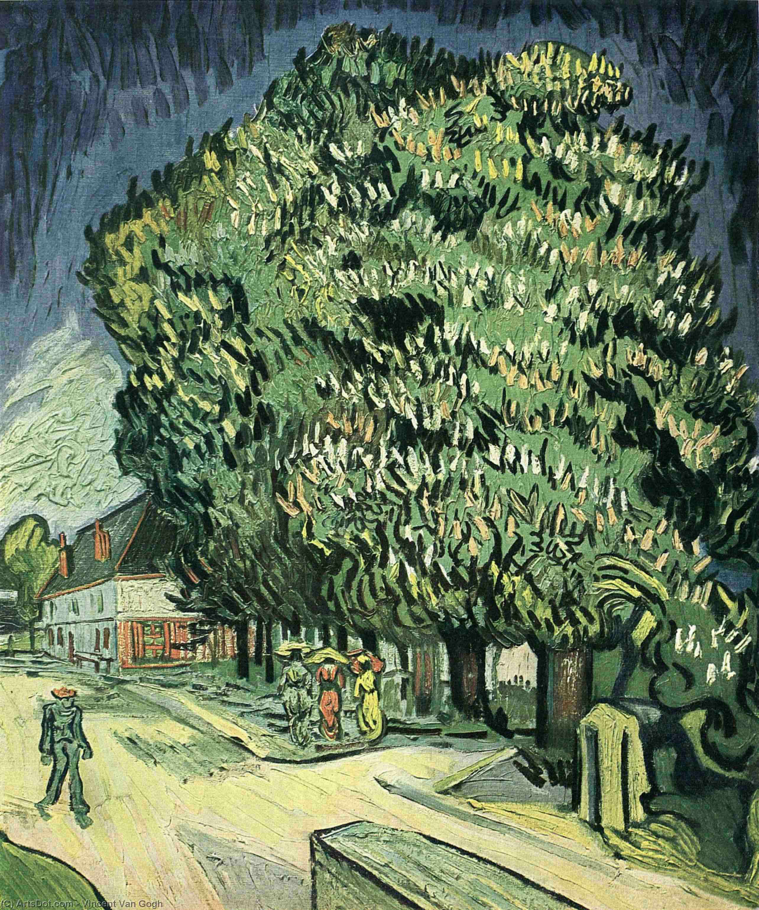 WikiOO.org - Encyclopedia of Fine Arts - Maleri, Artwork Vincent Van Gogh - Chestnut Trees in Blossom