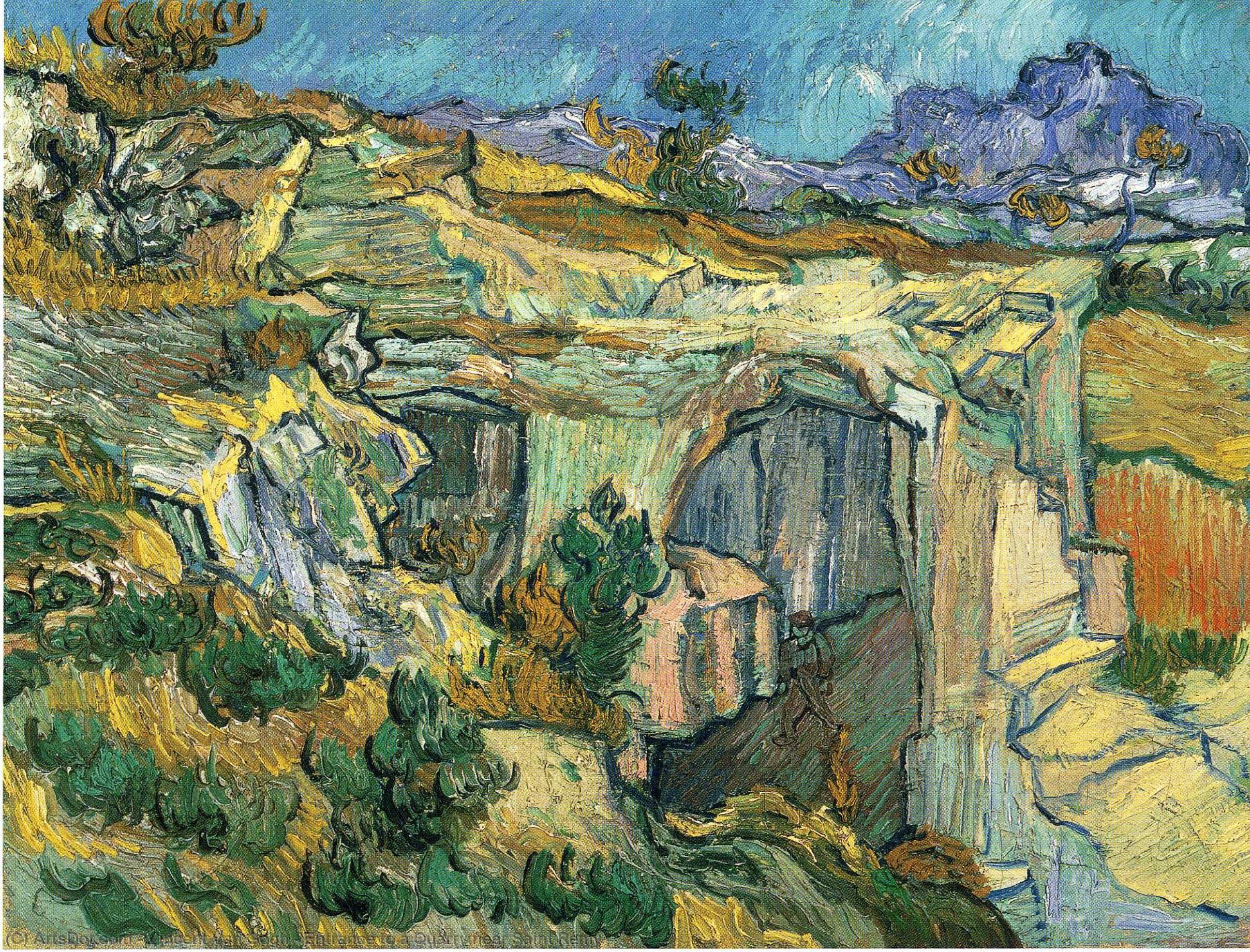 WikiOO.org – 美術百科全書 - 繪畫，作品 Vincent Van Gogh - 入口 一个  采石场  附近   圣人  雷米