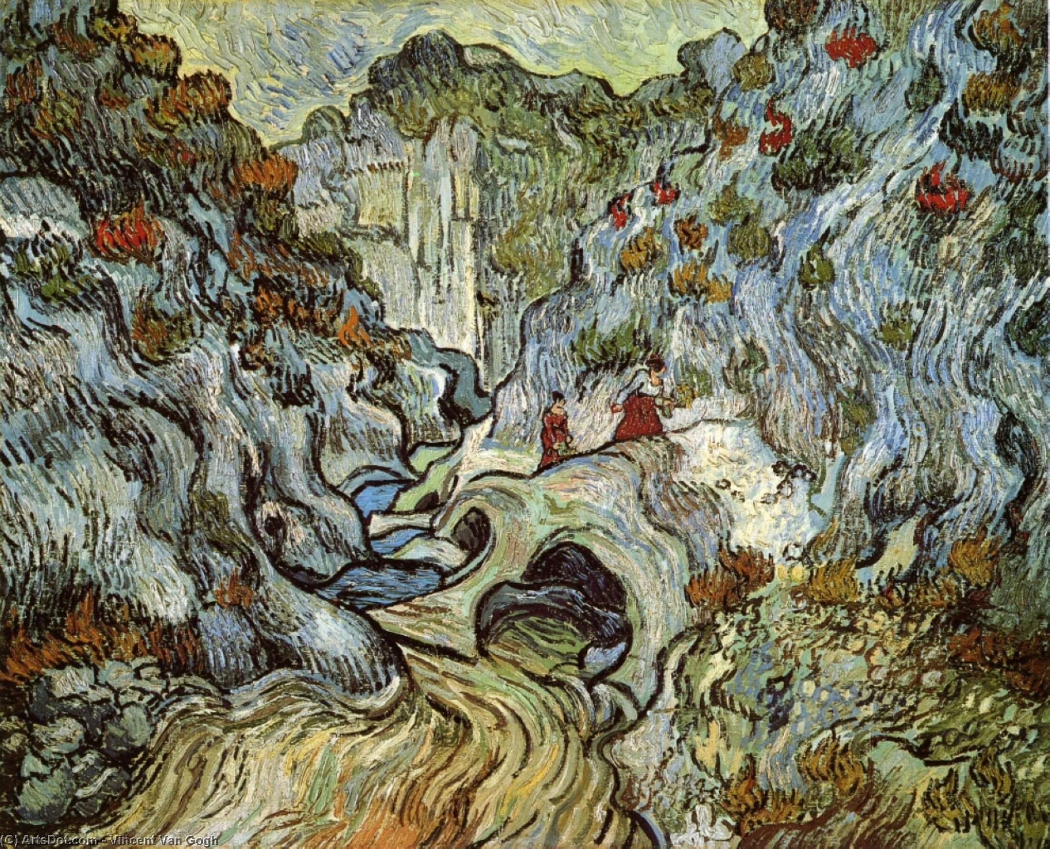 WikiOO.org - Enciclopédia das Belas Artes - Pintura, Arte por Vincent Van Gogh - The ravine of the Peyroulets