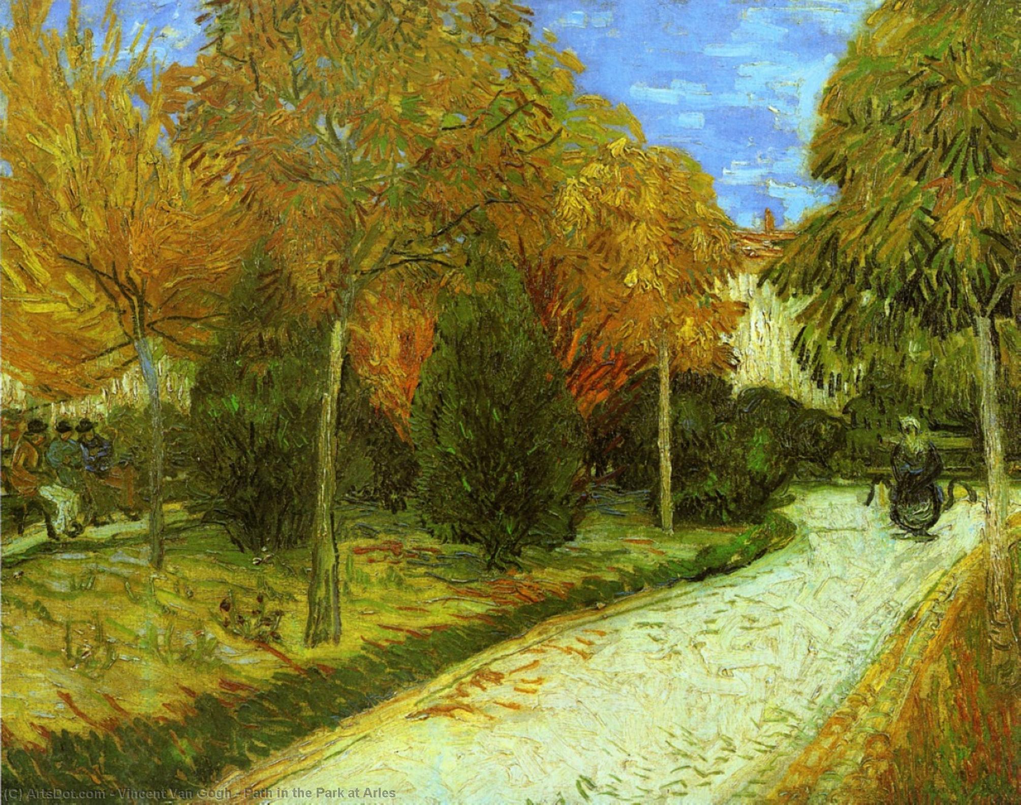 WikiOO.org - אנציקלופדיה לאמנויות יפות - ציור, יצירות אמנות Vincent Van Gogh - Path in the Park at Arles