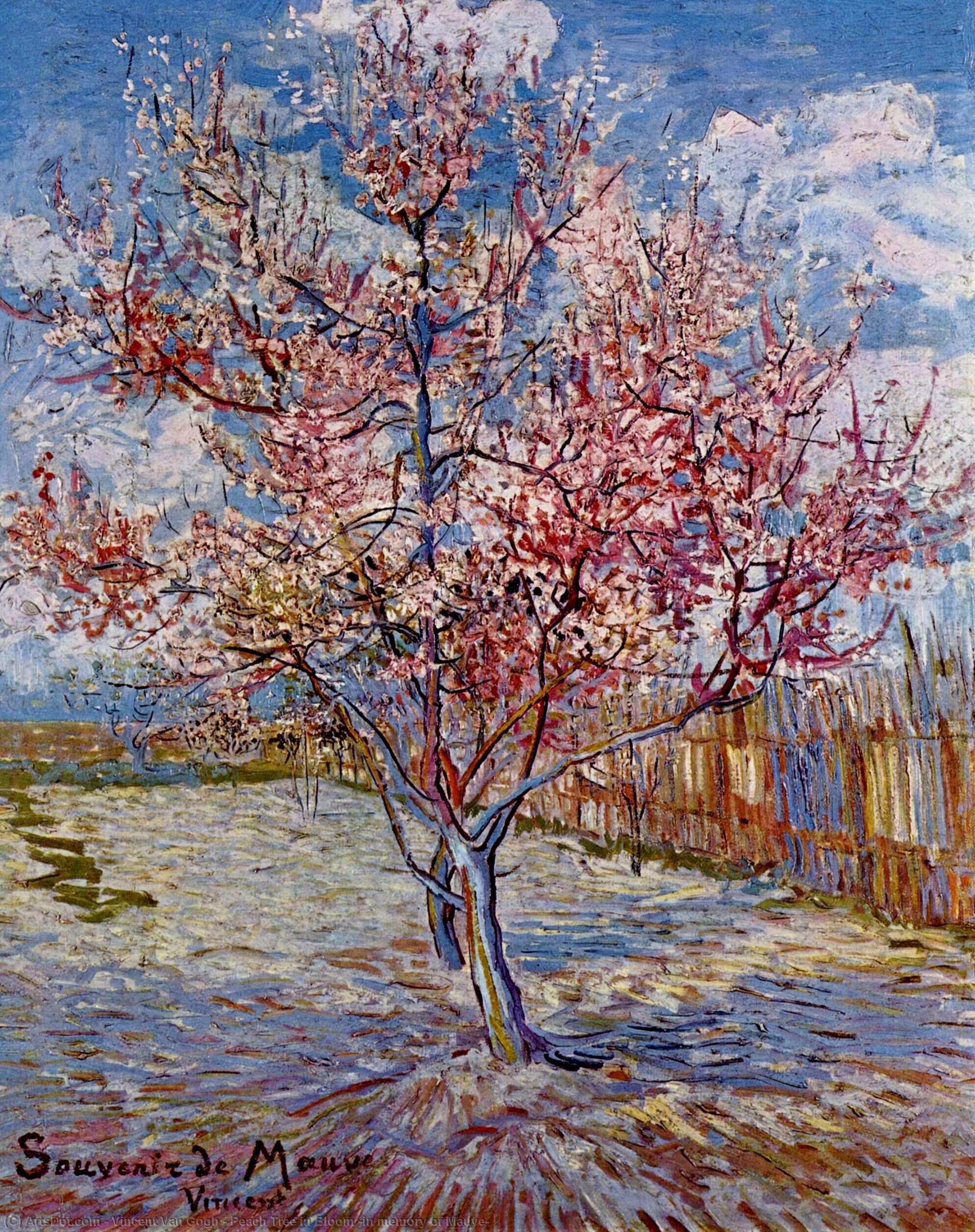 Wikioo.org - Die Enzyklopädie bildender Kunst - Malerei, Kunstwerk von Vincent Van Gogh - pfirsich baum in blüte ( zum andenken an Mauve )