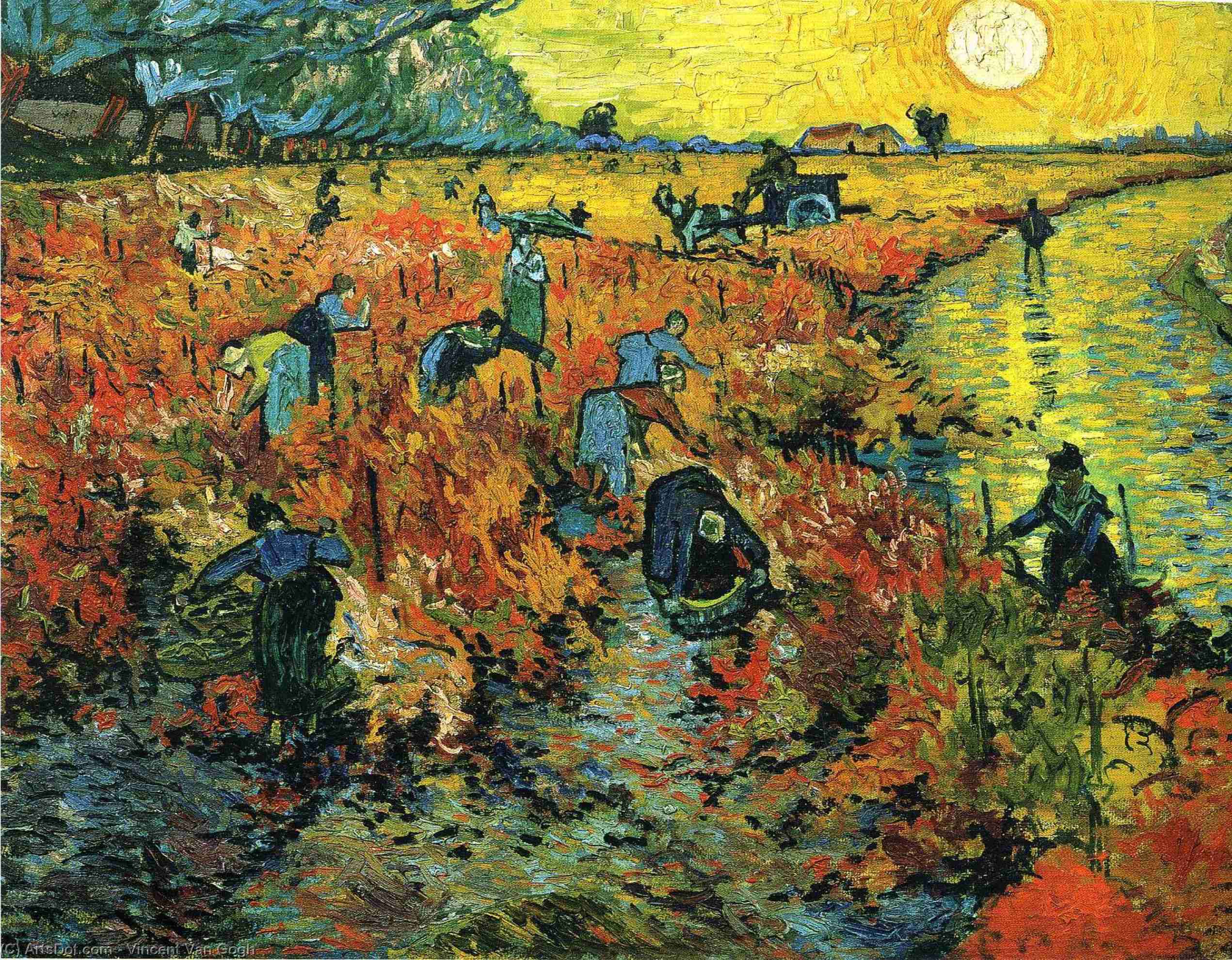 WikiOO.org - Encyclopedia of Fine Arts - Maleri, Artwork Vincent Van Gogh - Red Vineyards at Arles