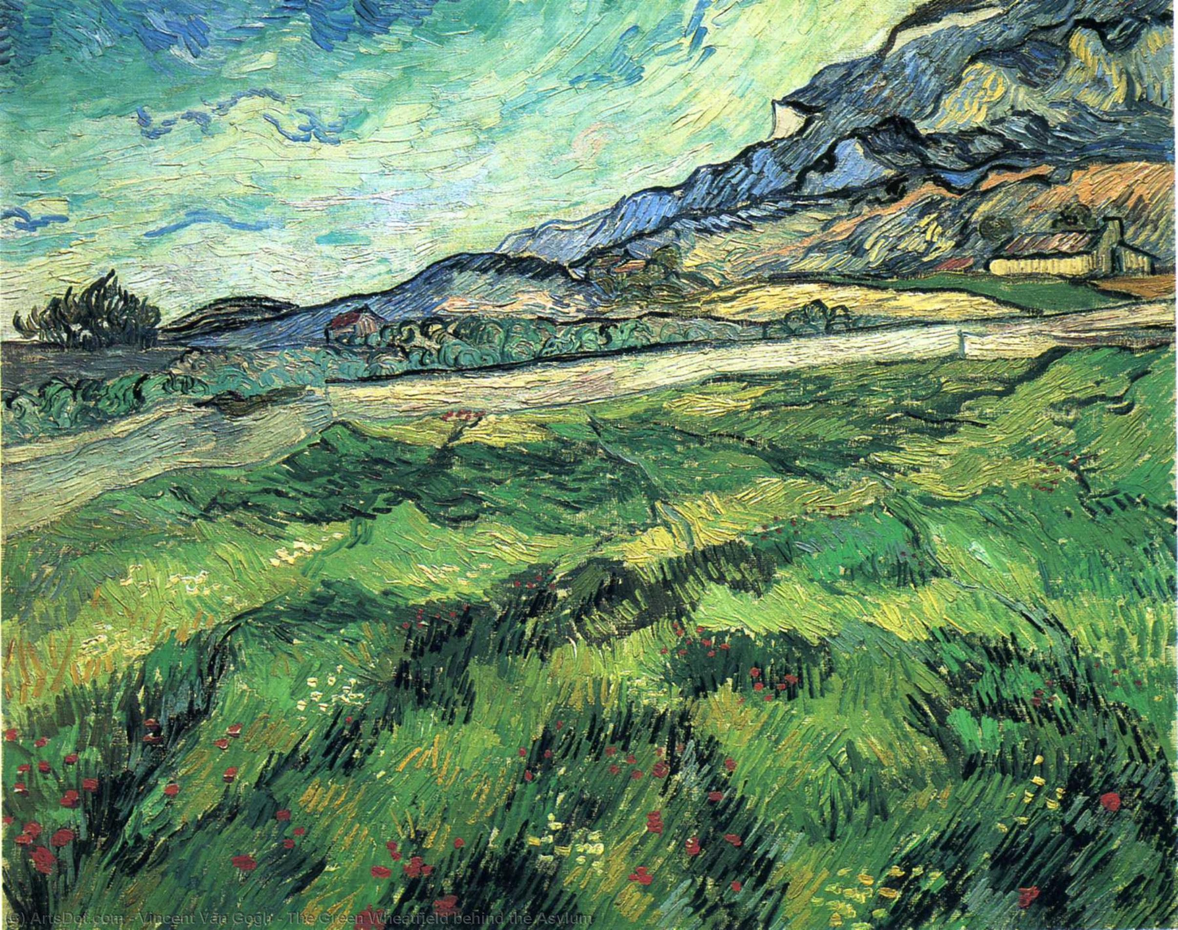 Wikioo.org - The Encyclopedia of Fine Arts - Painting, Artwork by Vincent Van Gogh - The Green Wheatfield behind the Asylum