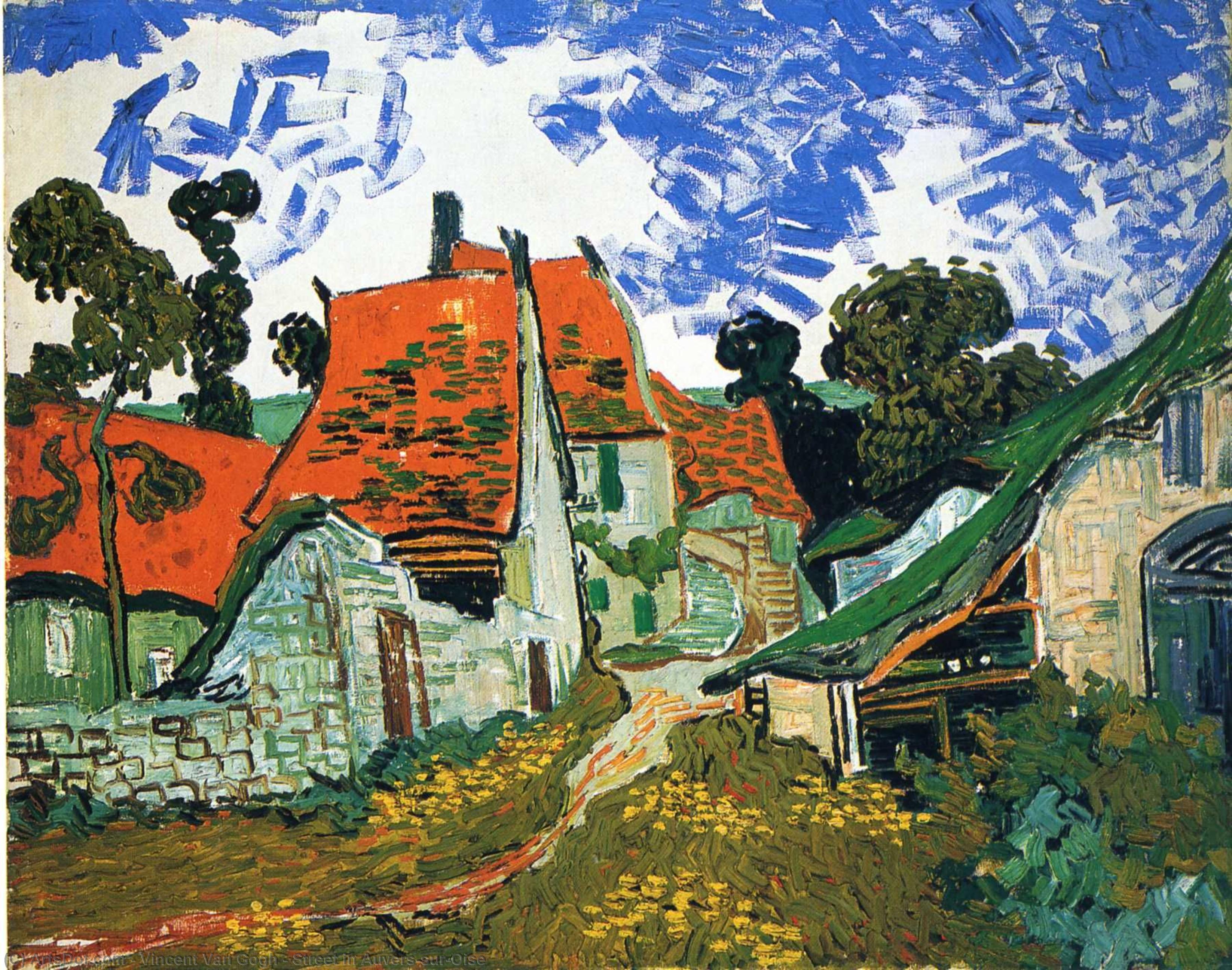 WikiOO.org – 美術百科全書 - 繪畫，作品 Vincent Van Gogh - 在街上 Auvers-sur-Oise