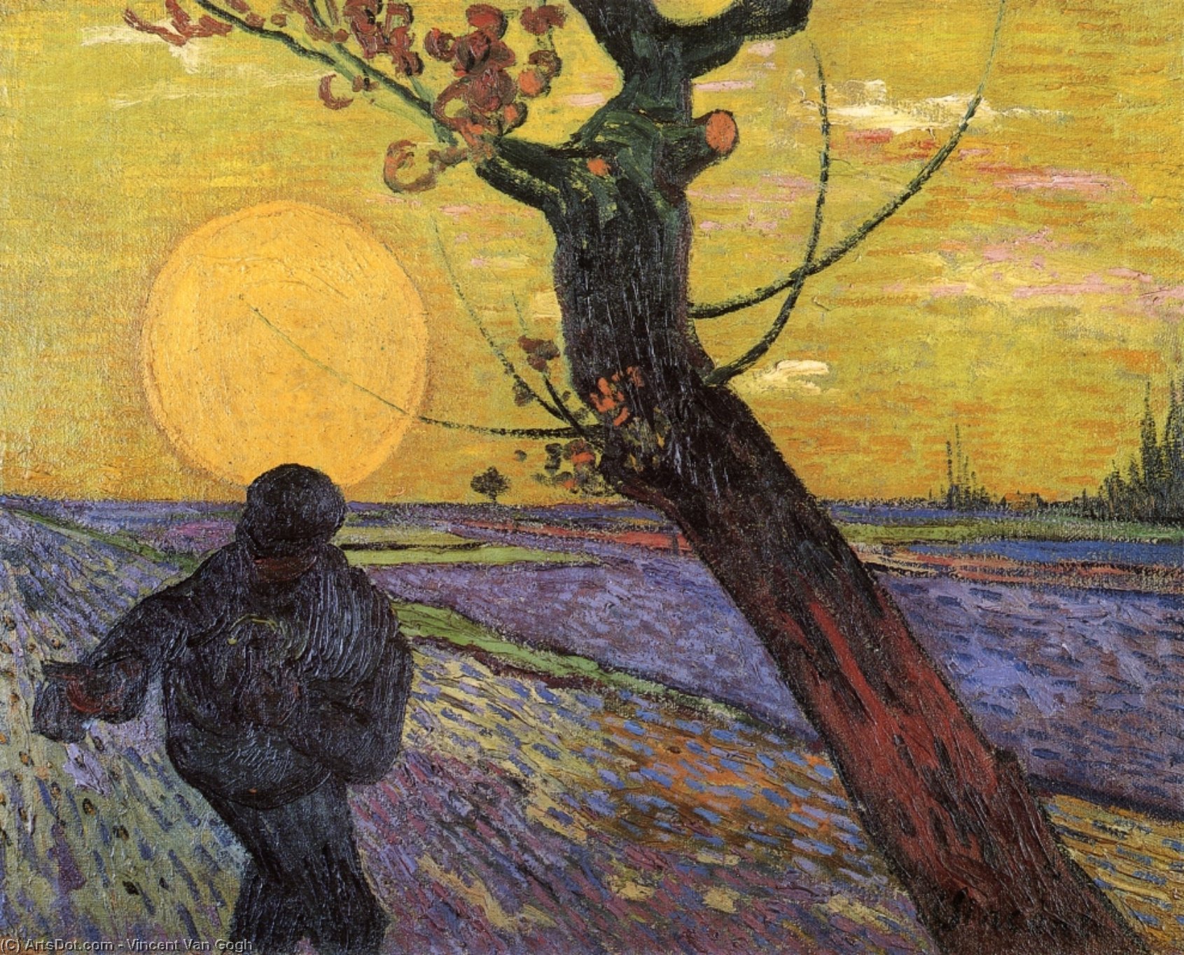 WikiOO.org - Güzel Sanatlar Ansiklopedisi - Resim, Resimler Vincent Van Gogh - Sower with Setting Sun