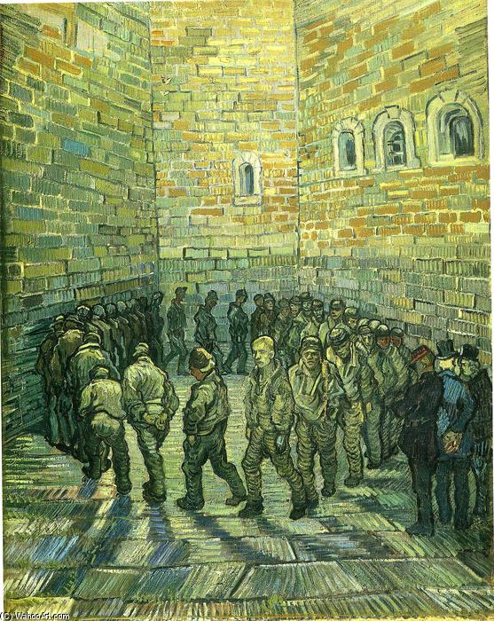 Wikoo.org - موسوعة الفنون الجميلة - اللوحة، العمل الفني Vincent Van Gogh - Prisoners Exercising (Prisoners Round)