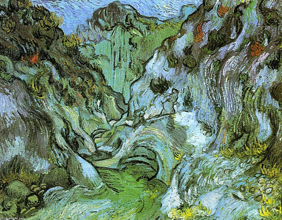 Wikoo.org - موسوعة الفنون الجميلة - اللوحة، العمل الفني Vincent Van Gogh - The gully Peiroulets