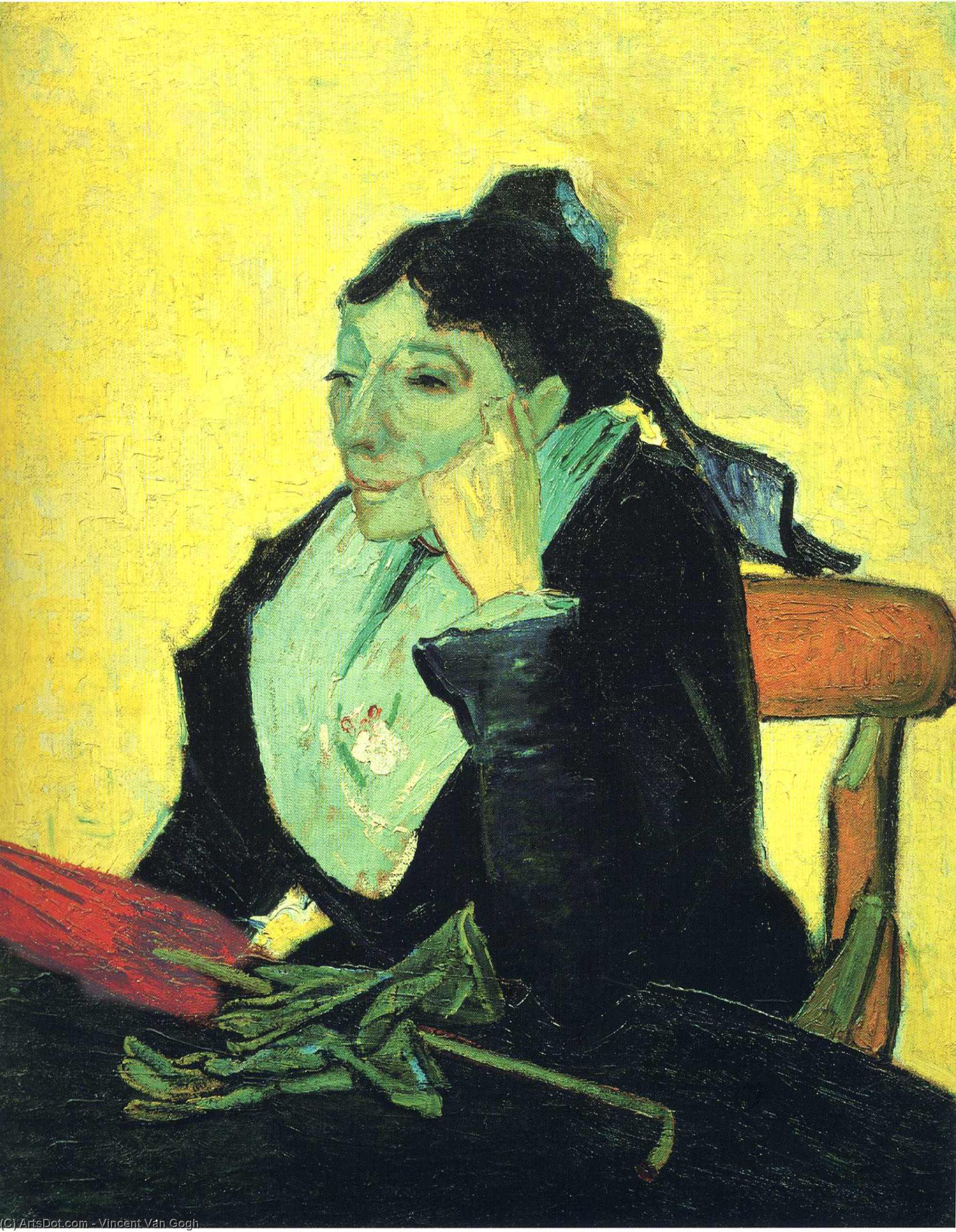 WikiOO.org - Енциклопедія образотворчого мистецтва - Живопис, Картини
 Vincent Van Gogh - Portrait of Madame Ginoux (L'Arlesienne)