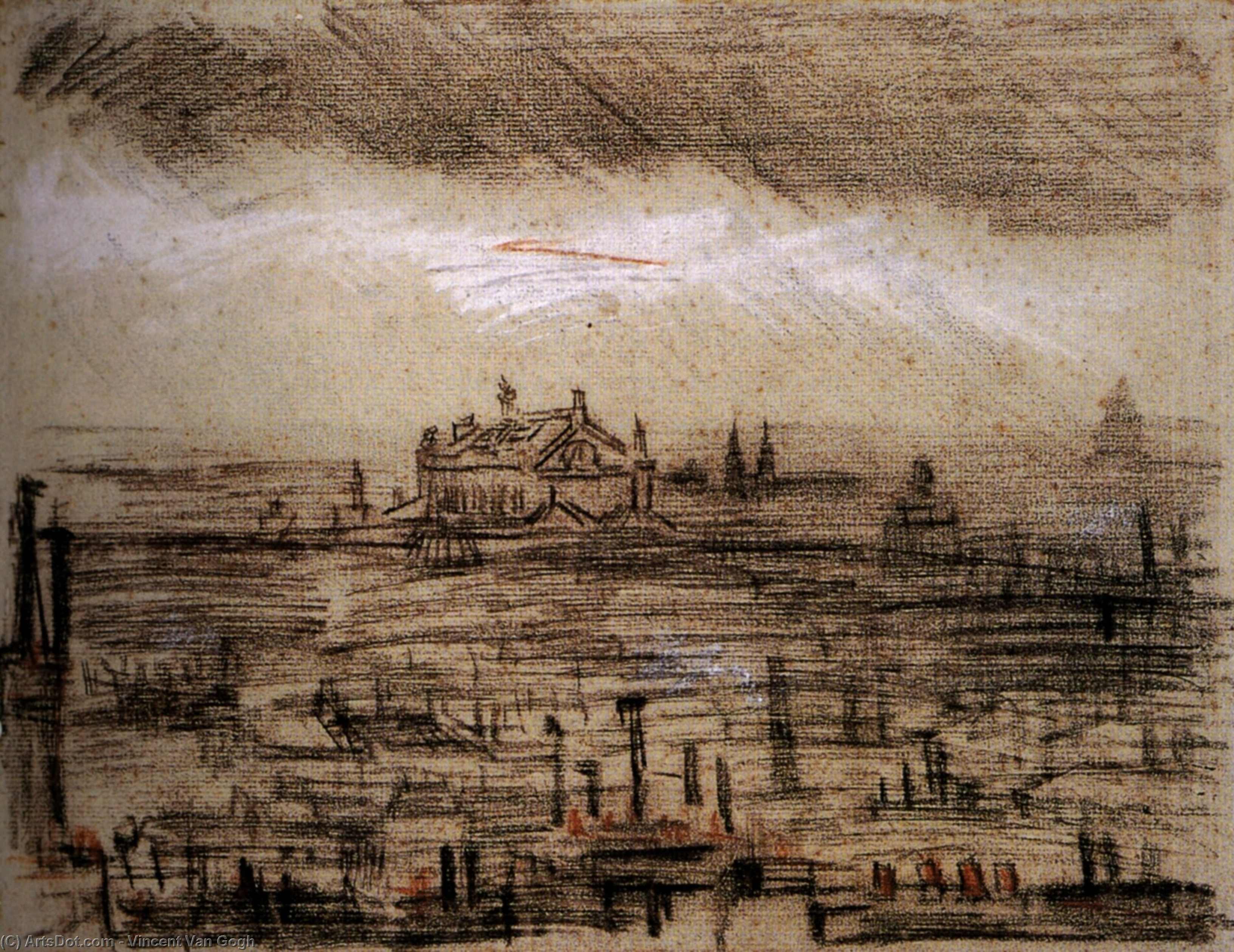 WikiOO.org - Güzel Sanatlar Ansiklopedisi - Resim, Resimler Vincent Van Gogh - A View of Paris with the Op