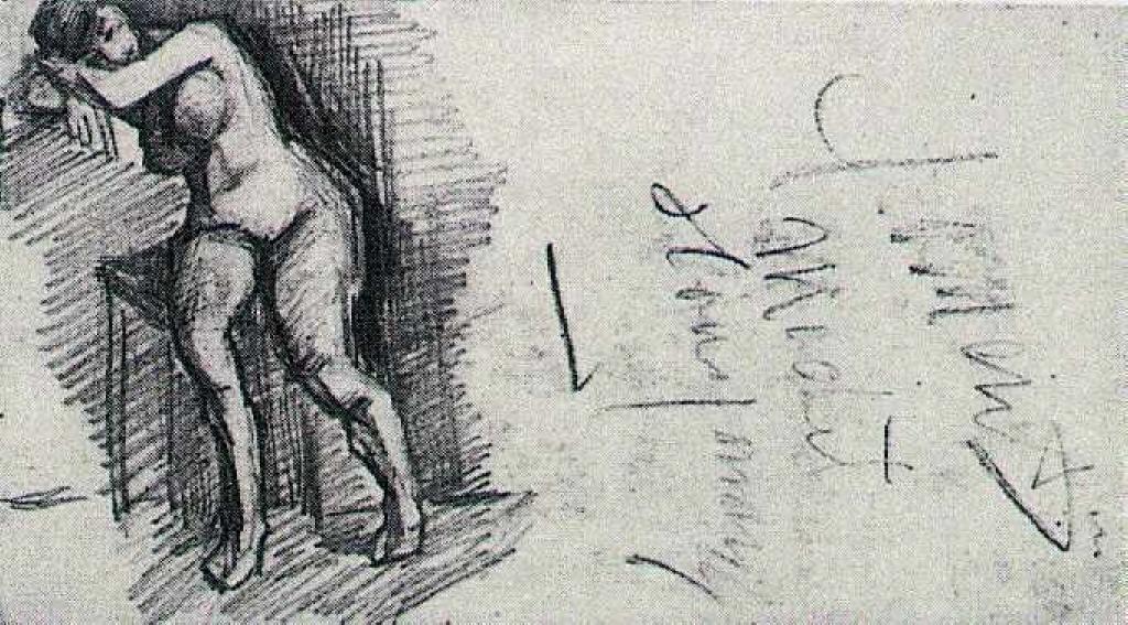 WikiOO.org - Encyclopedia of Fine Arts - Festés, Grafika Vincent Van Gogh - Female Nude, Seated