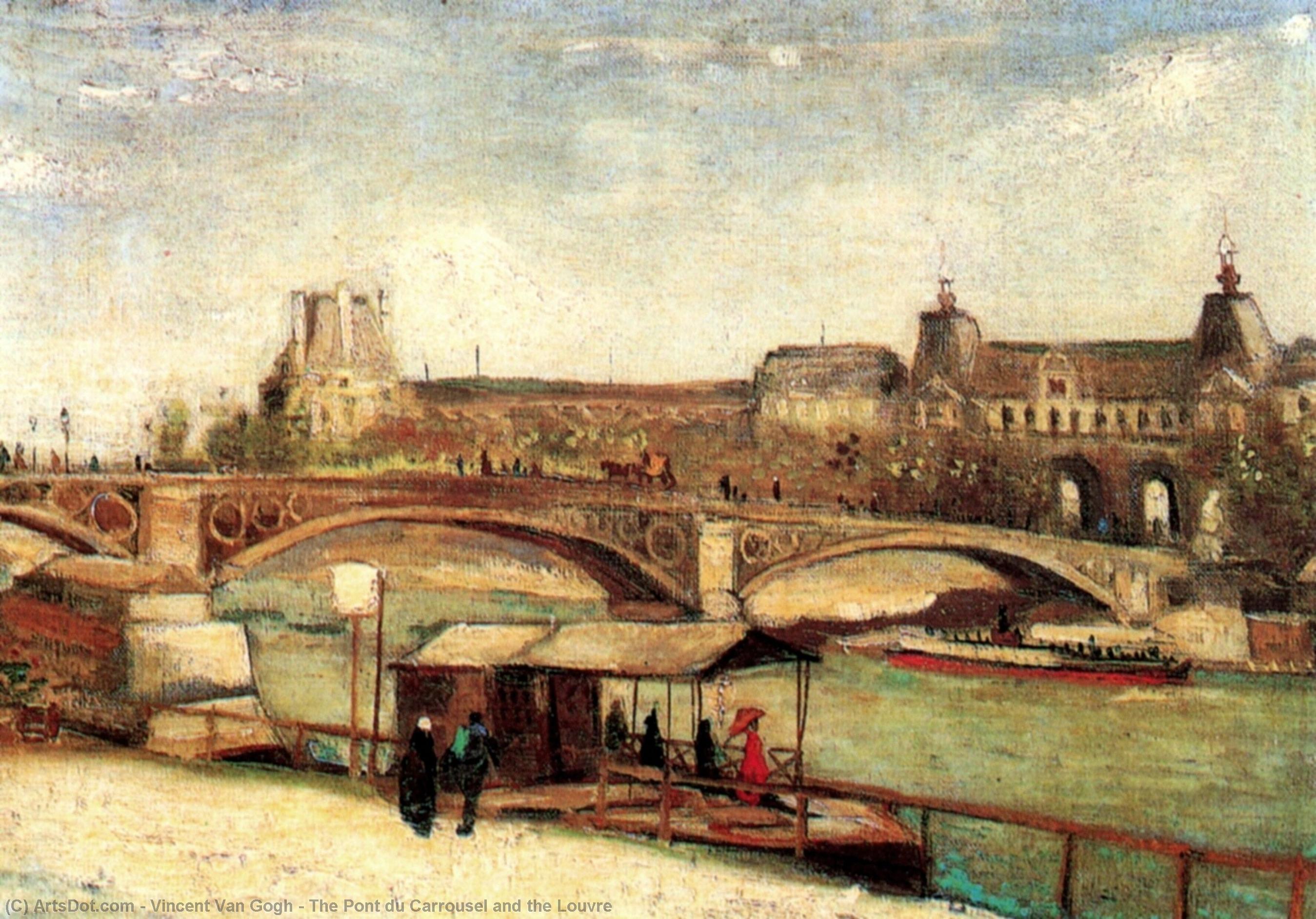 Wikioo.org - The Encyclopedia of Fine Arts - Painting, Artwork by Vincent Van Gogh - The Pont du Carrousel and the Louvre